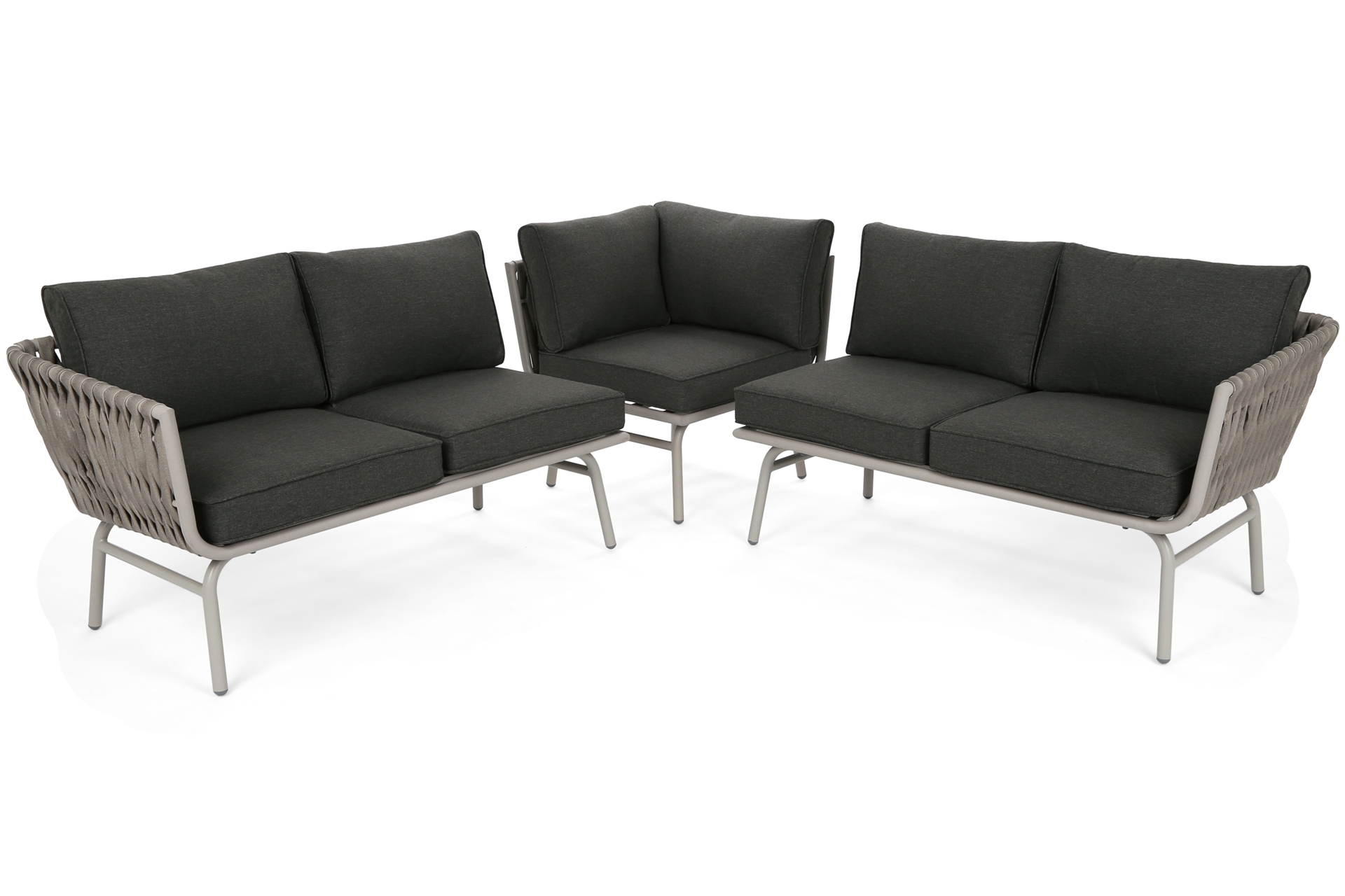 Narożnik ogrodowy technorattanowy Tasos Cream / Grey Melange