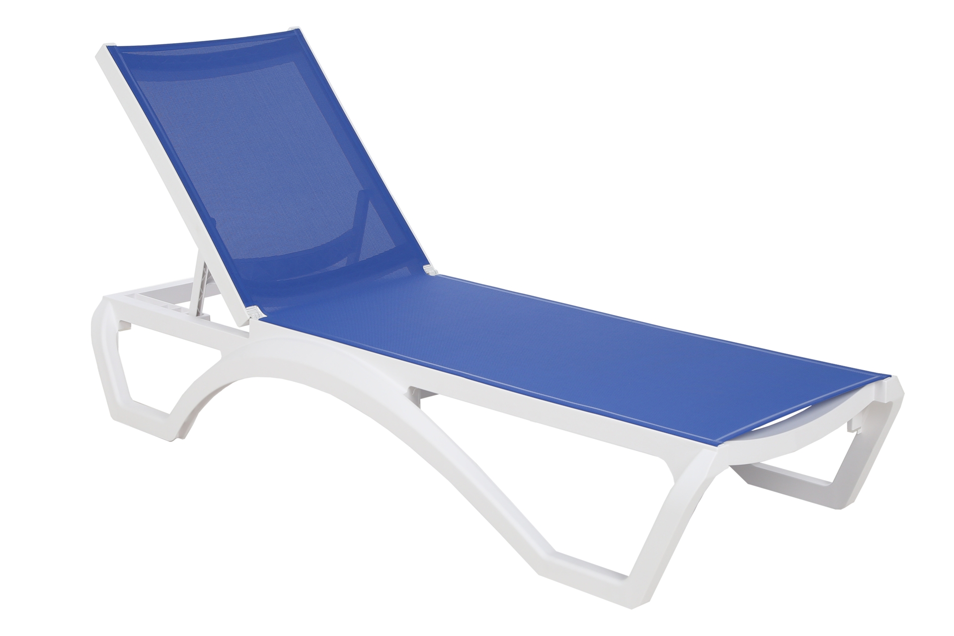 Leżak ogrodowy Monako White / Blue