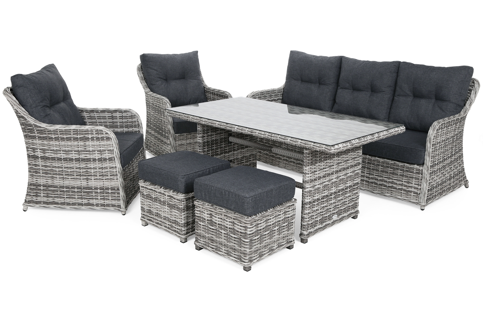 Meble ogrodowe technorattanowe Bergamo Light Grey / Grey Melange