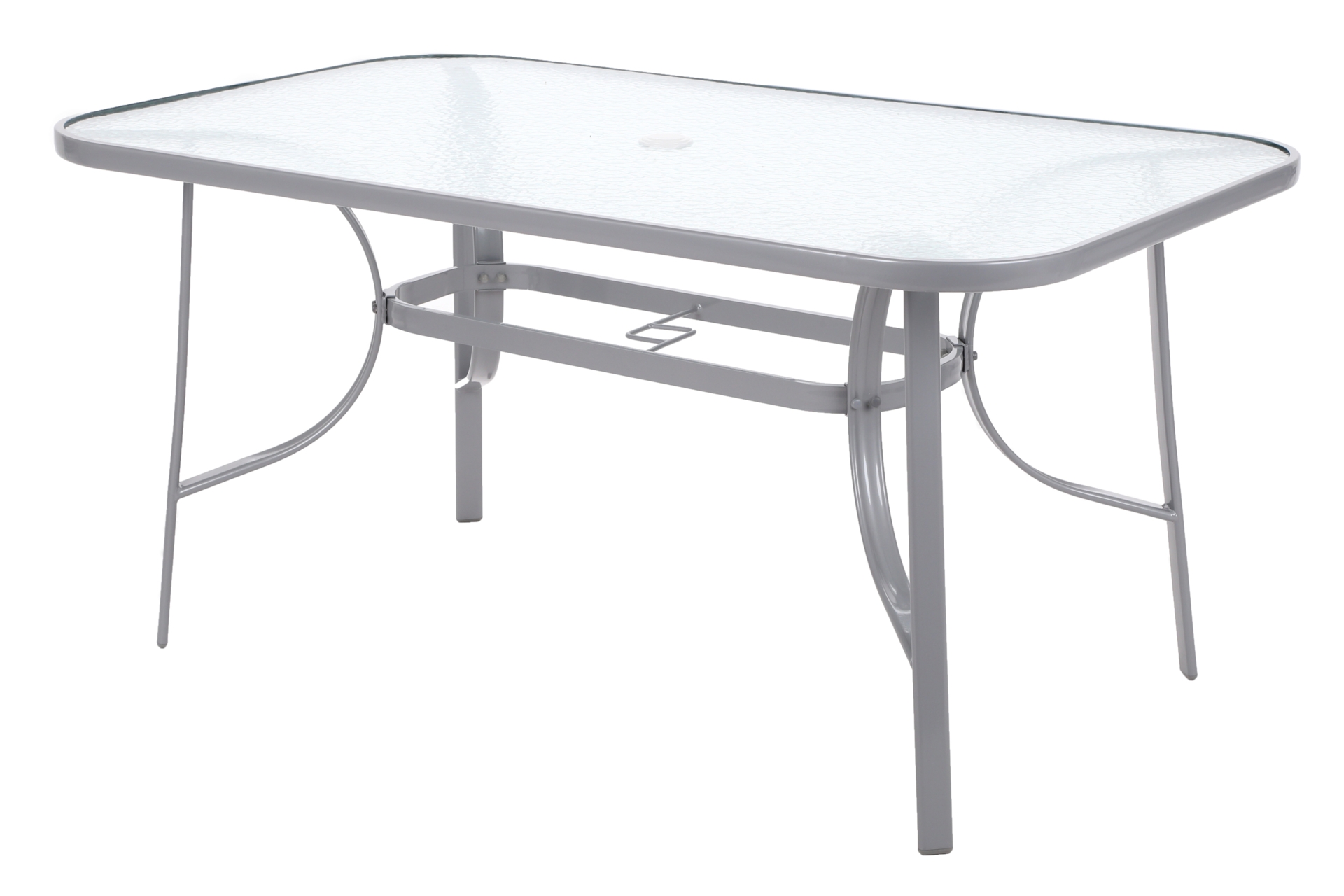 Meble ogrodowe metalowe Sevilla 150 cm Silver / Black 6+1