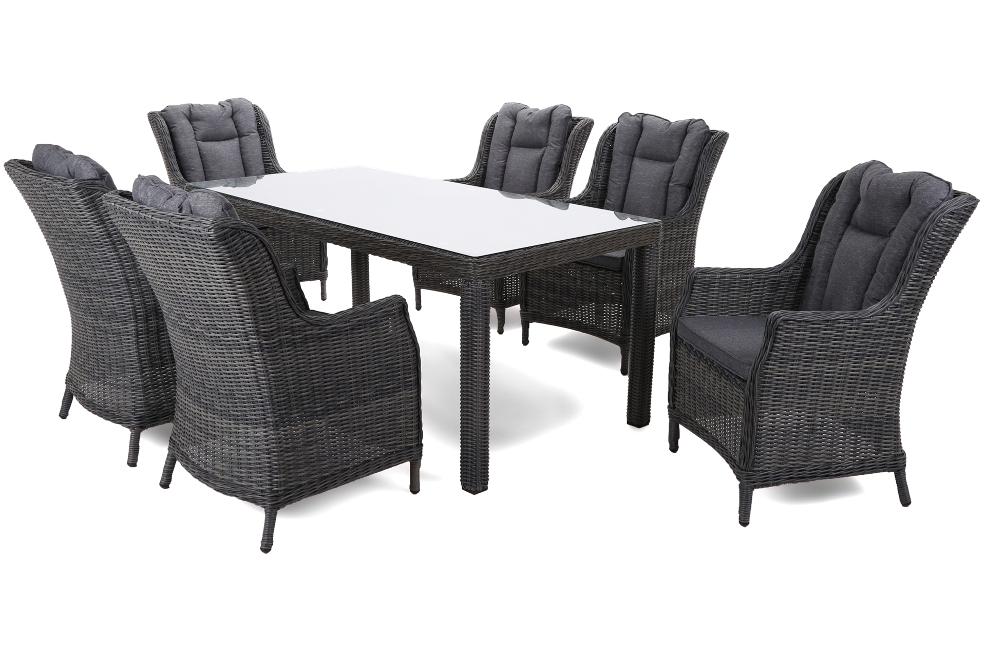 Meble ogrodowe technorattanowe Bristol 180 cm Grey / Grey Melange 6+1