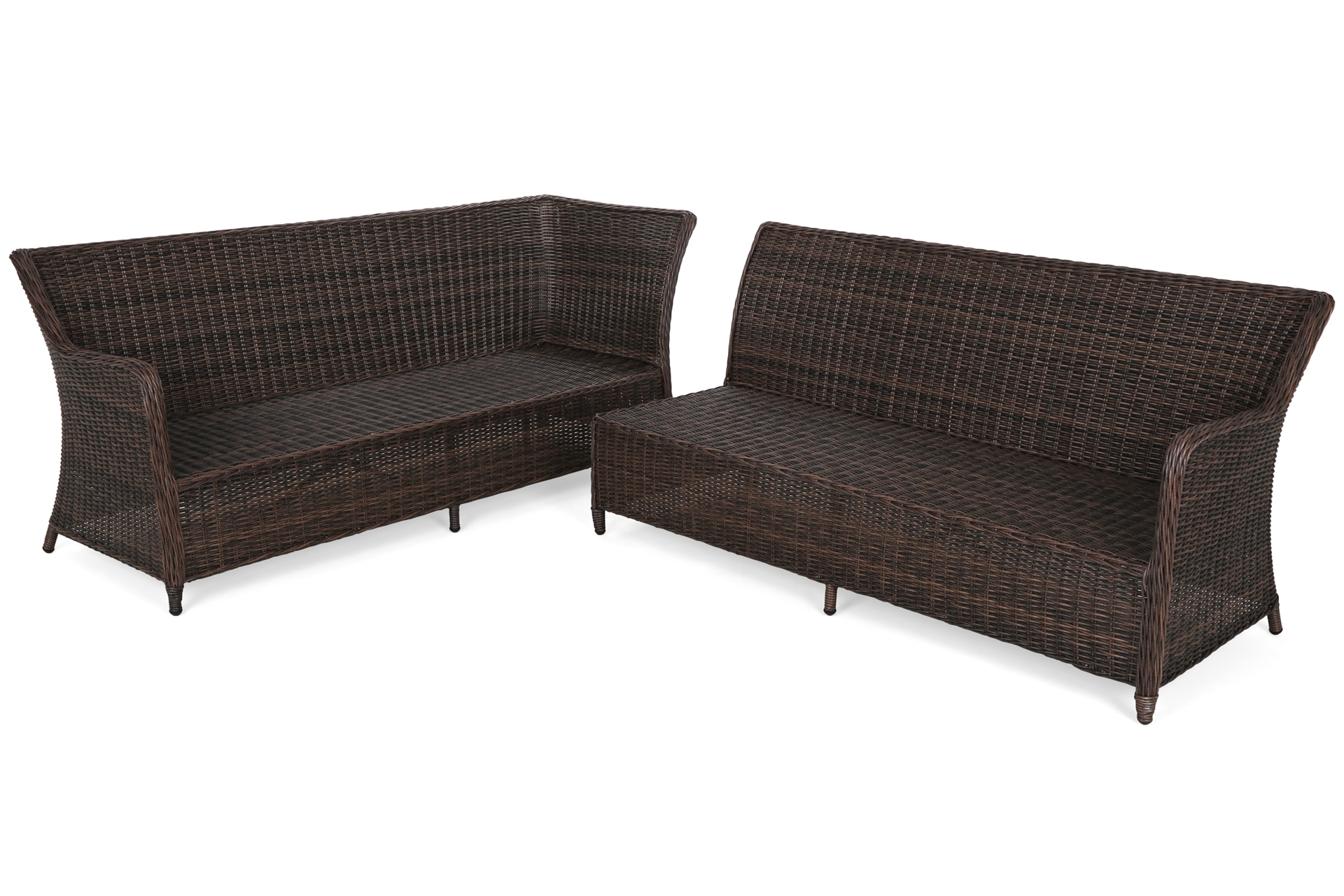 Narożny zestaw mebli ogrodowych lewy California Brown Mat / Brown Melange - brązowy - dla 8 osób Narożny zestaw mebli ogrodowych lewy California Brown Mat / Brown Melange