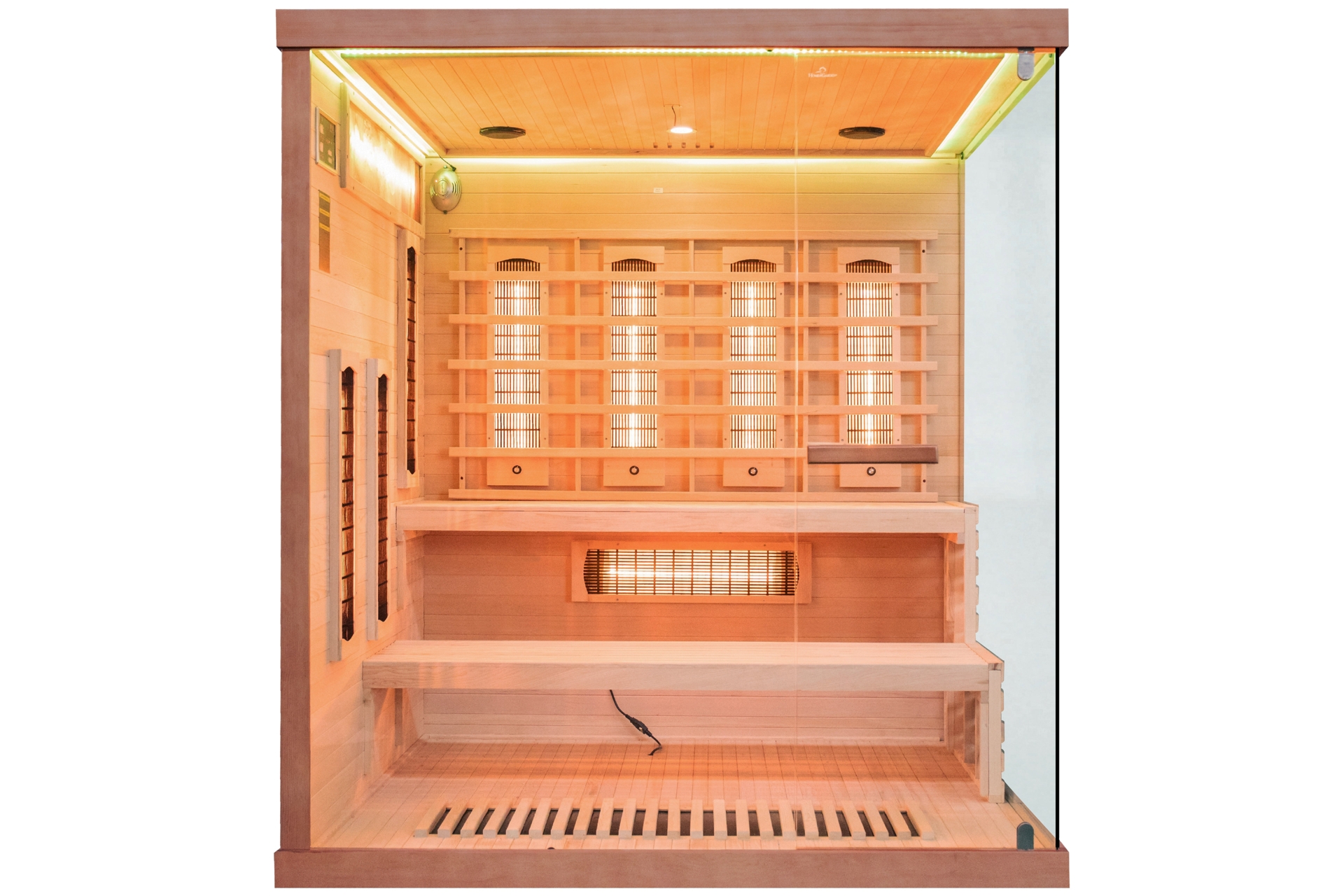 Sauna infrared narożna Nordum Pure 4-osobowa brązowa