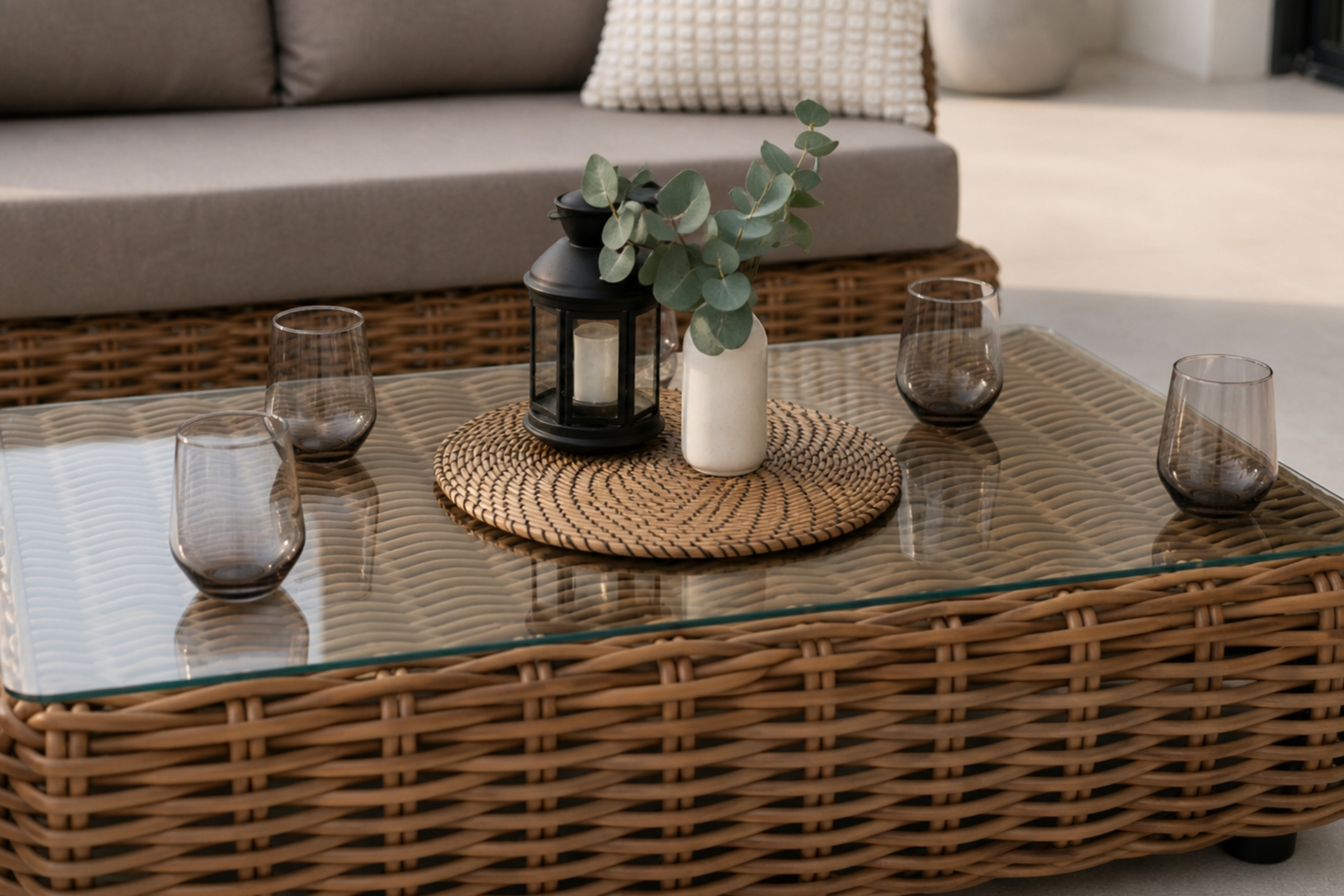Meble ogrodowe technorattanowe Umbria Beige / Taupe Melange
