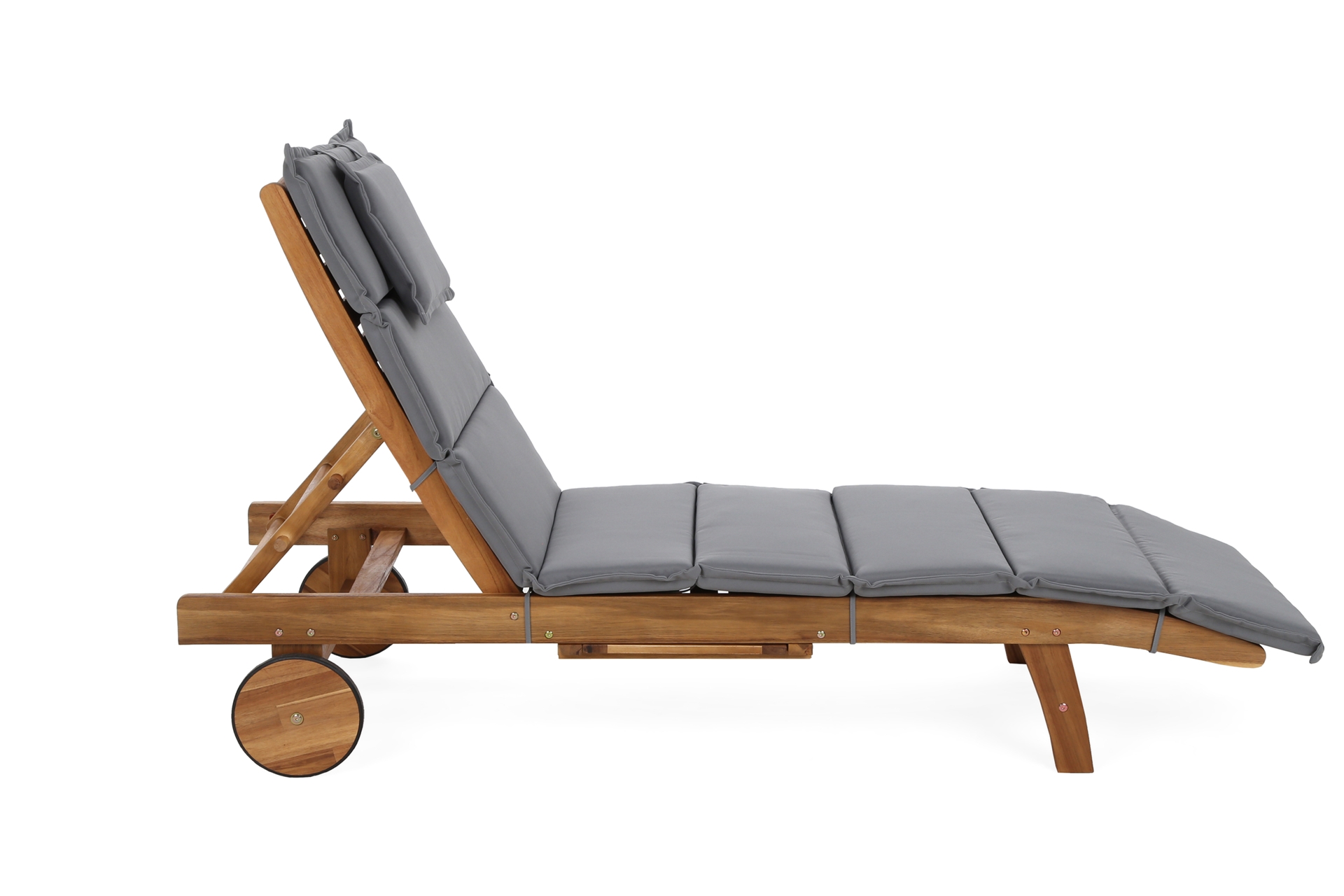 Leżanka ogrodowa drewniana Akacja z poduszką