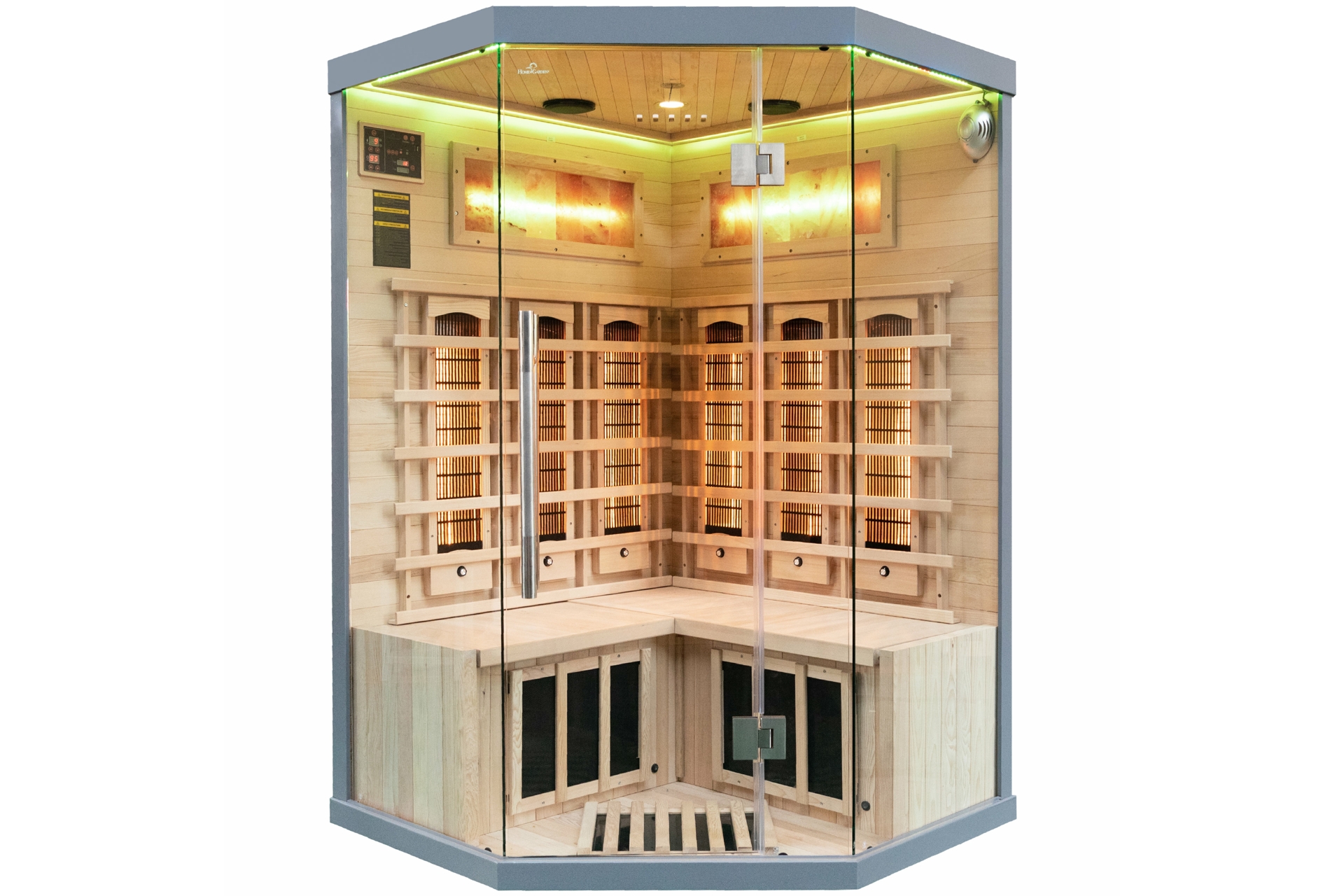 Sauna infrared narożna Nordum Solea 2-osobowa szara