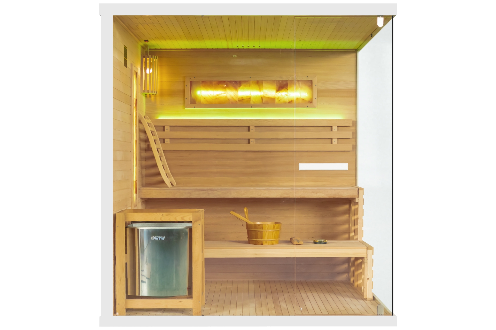 Sauna fińska narożna Nordum Pure 4-osobowa biała