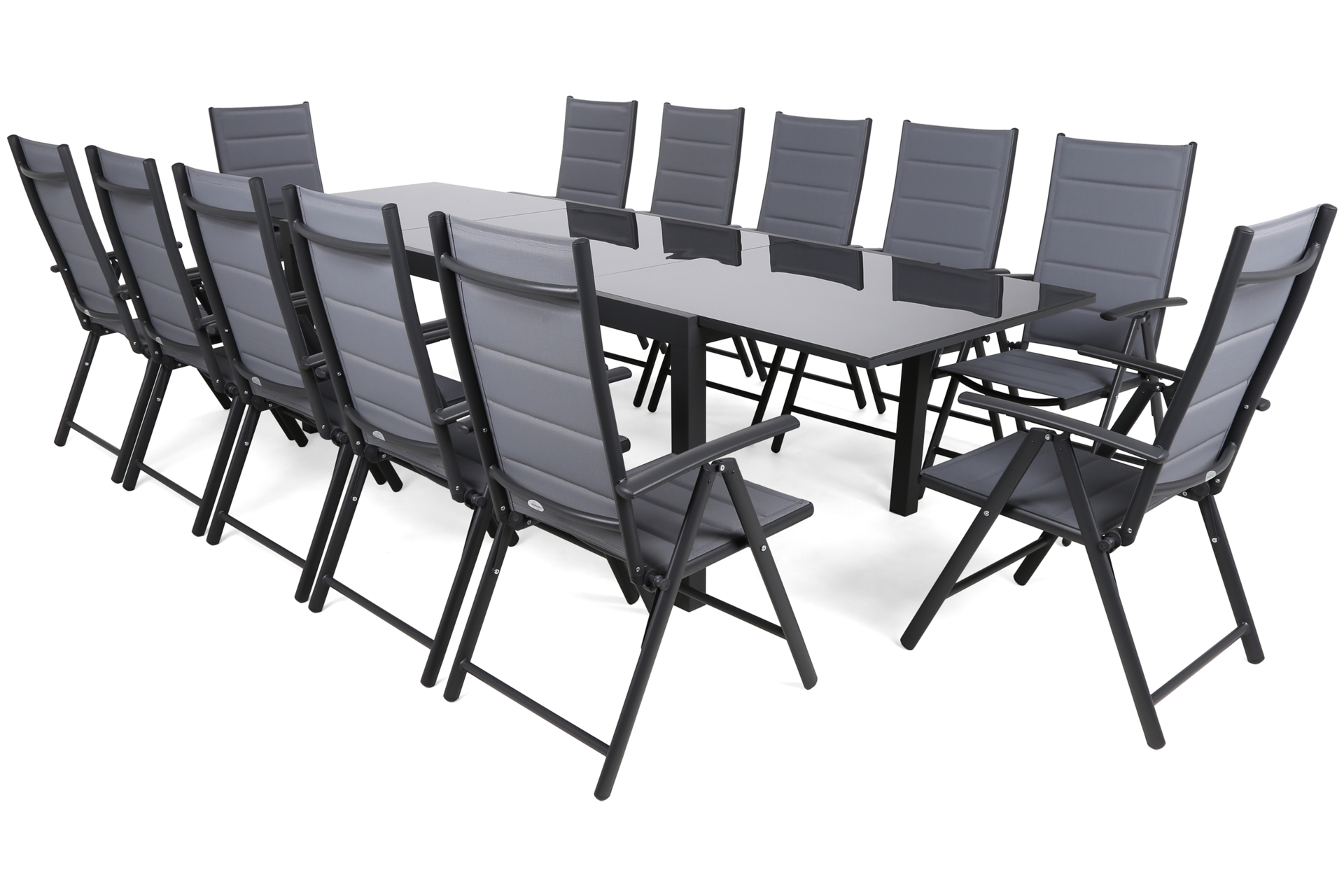 Meble ogrodowe aluminiowe Ontario 200+100 cm Grey / Light Grey Ibiza Grey / Window Grey 12+1