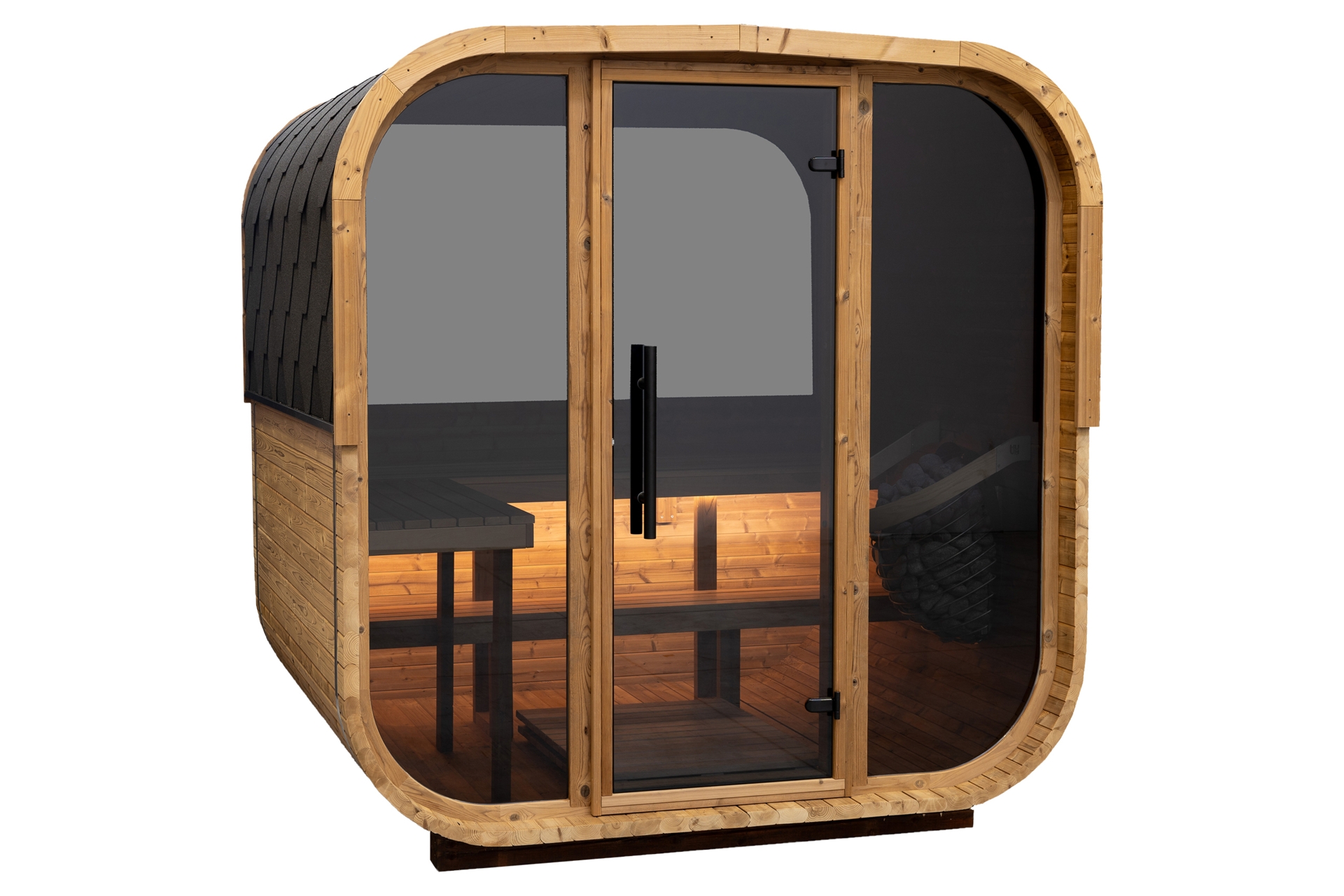 Sauna fińska zewnętrzna Hanscraft Quadra X 211 x 188 cm