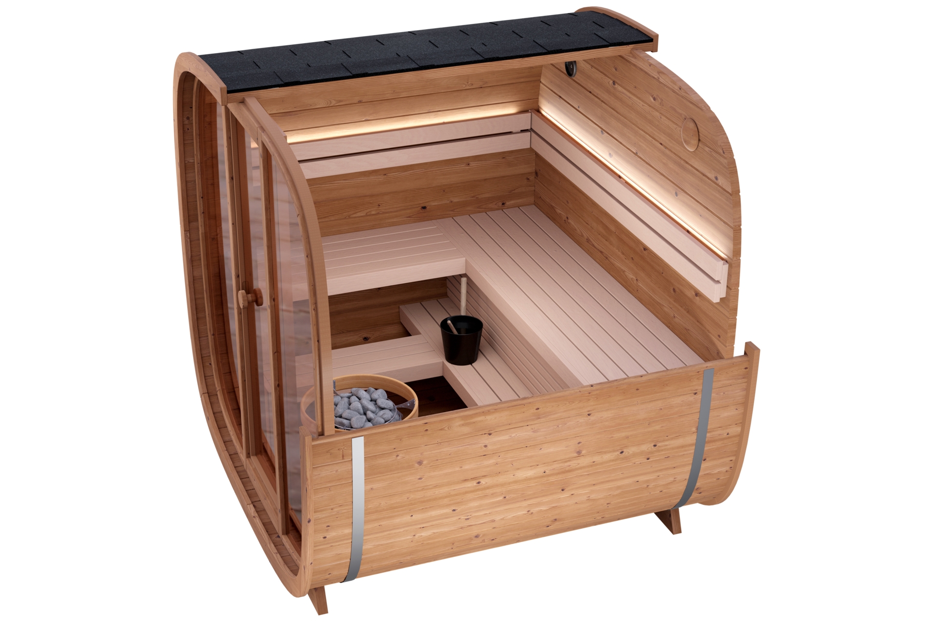 Sauna fińska zewnętrzna Leil® Saunas Dice Solo 5-osobowa