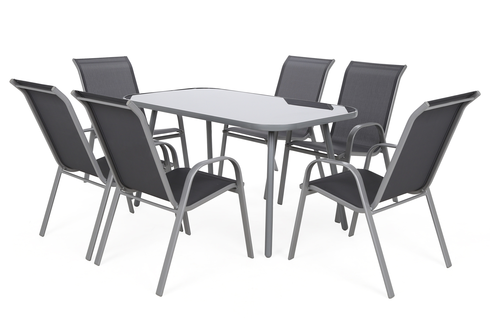 Meble ogrodowe Casablanca 145 cm Silver + Sevilla Silver / Grey 6+1 