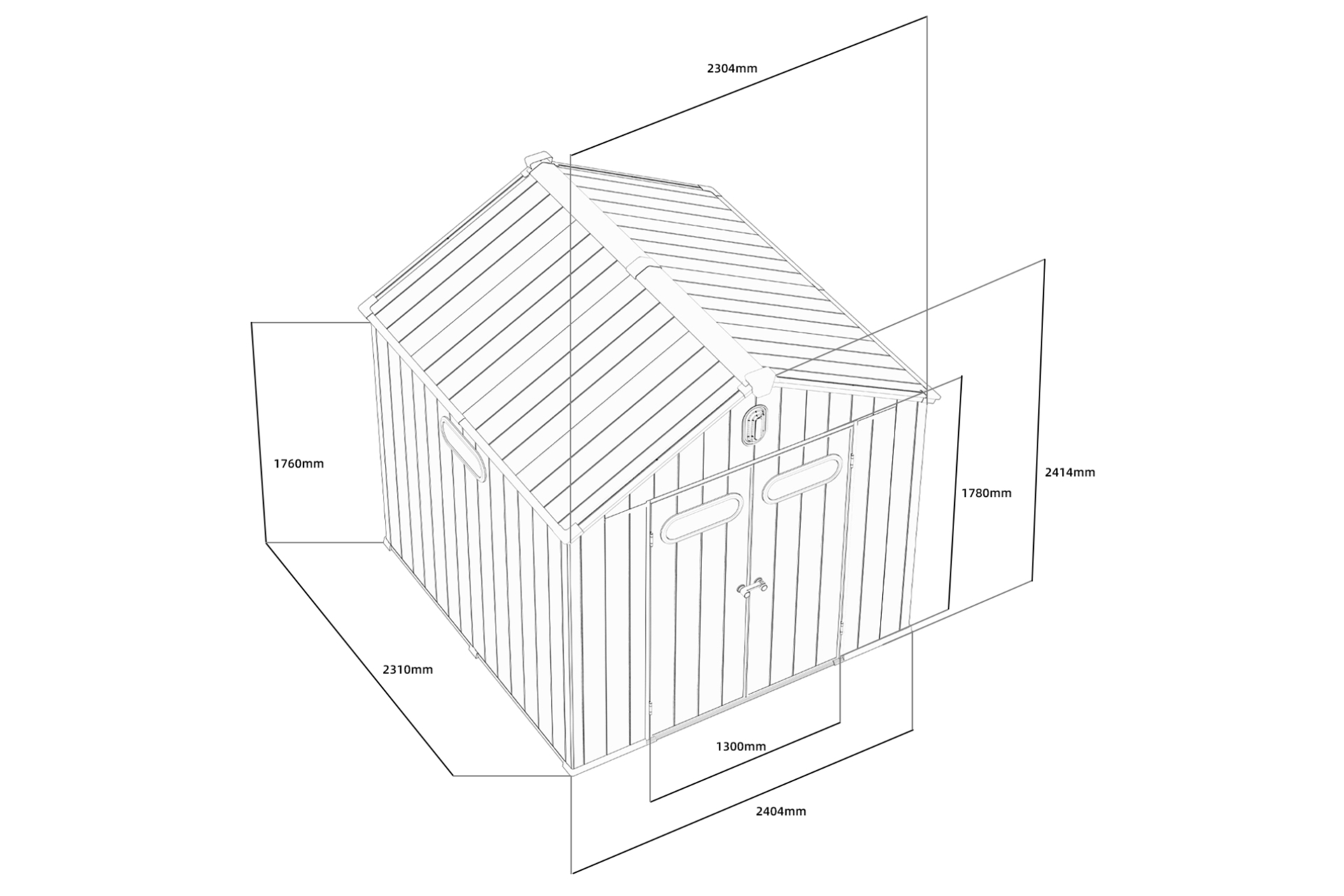 Domek narzędziowy Halmstad 239 x 239 cm Light Grey