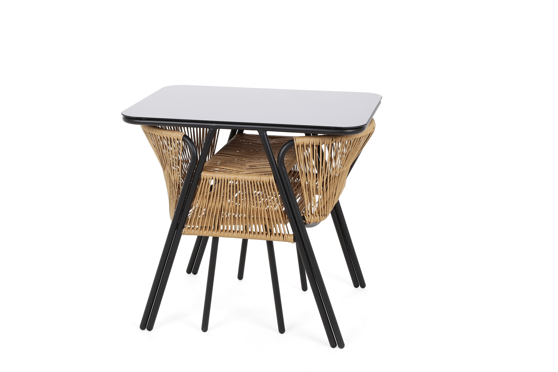 Meble balkonowe technorattanowe Fiuggi Black / Beige