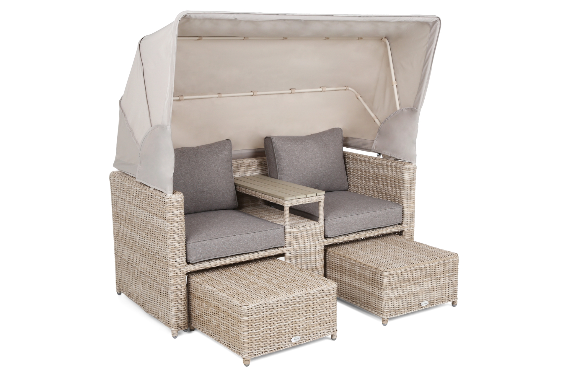 Kosz ogrodowy technorattanowy Michigan Beige / Beige Melange