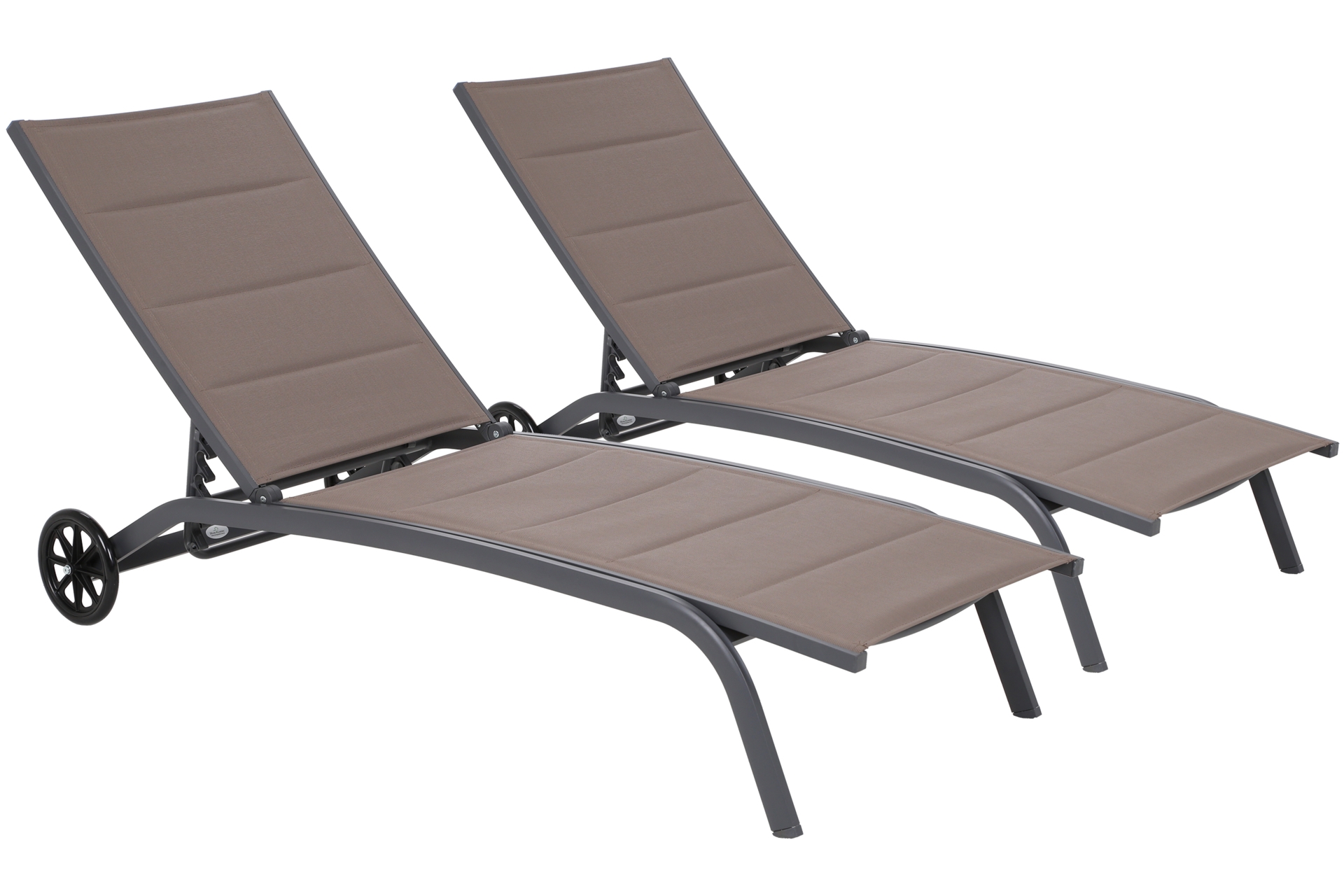 Zestaw leżaków ogrodowych aluminiowych Ibiza Grey / Taupe