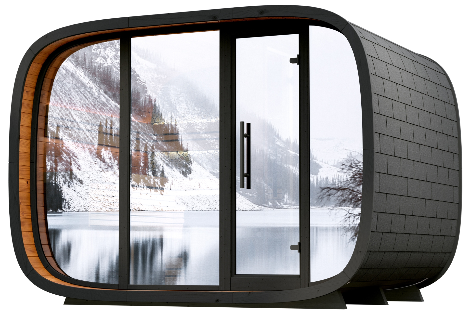 Sauna fińska zewnętrzna Leil® Saunas Round Cube Double 2.6 6-osobowa