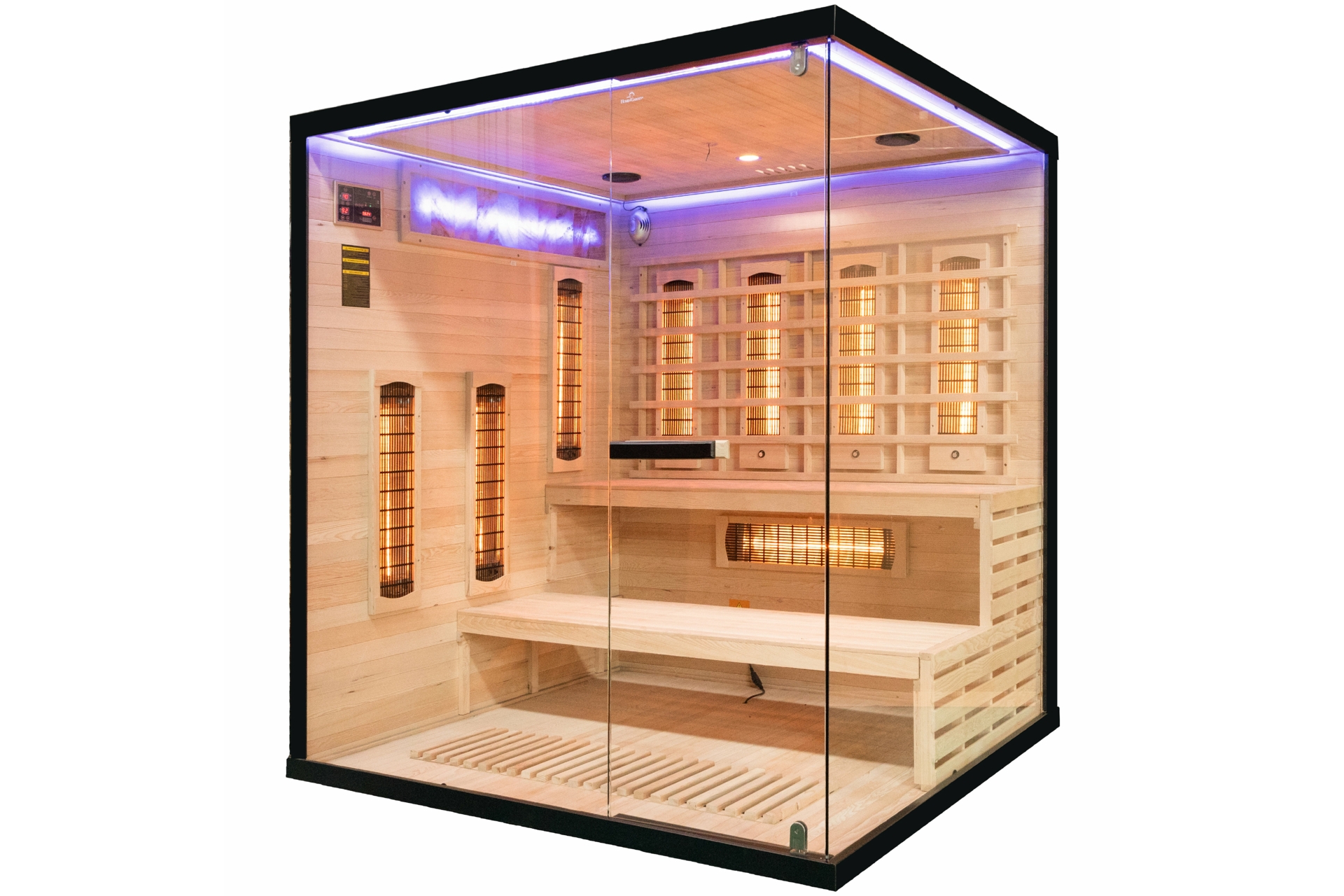 Sauna infrared narożna Nordum Pure 4-osobowa czarna