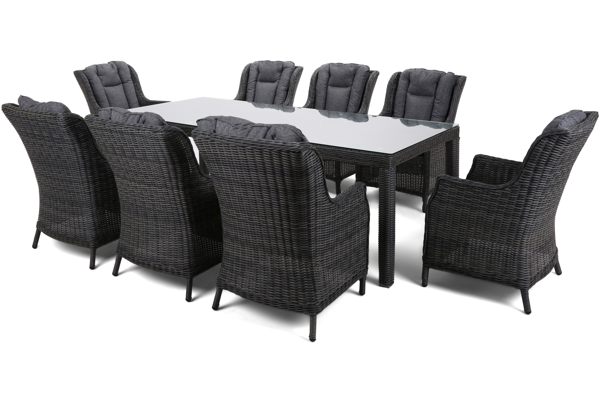 Meble ogrodowe technorattanowe Bristol 230 cm Grey / Grey Melange 8+1