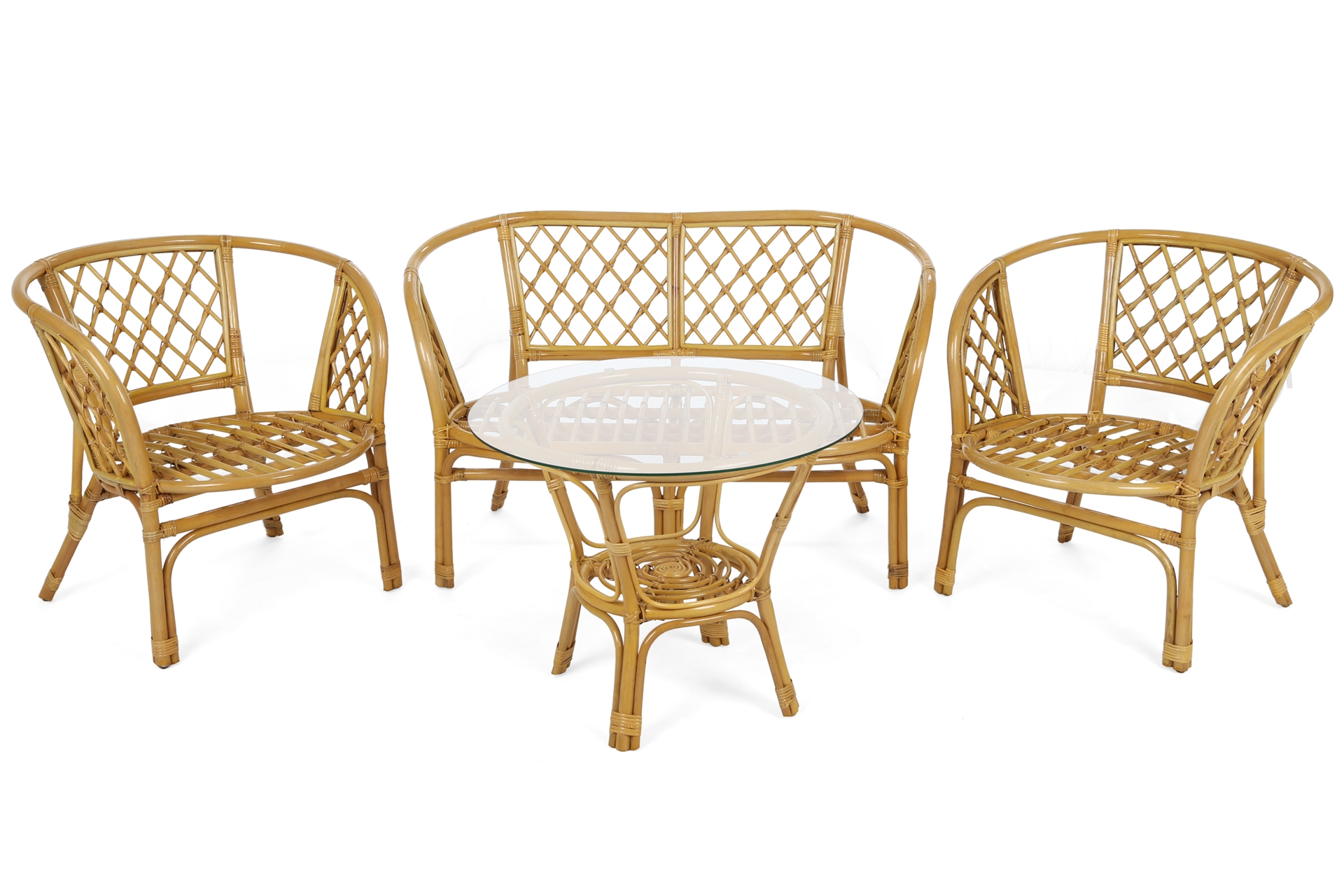 Meble ogrodowe rattanowe Bahama Honey / Cappuccino 3+1