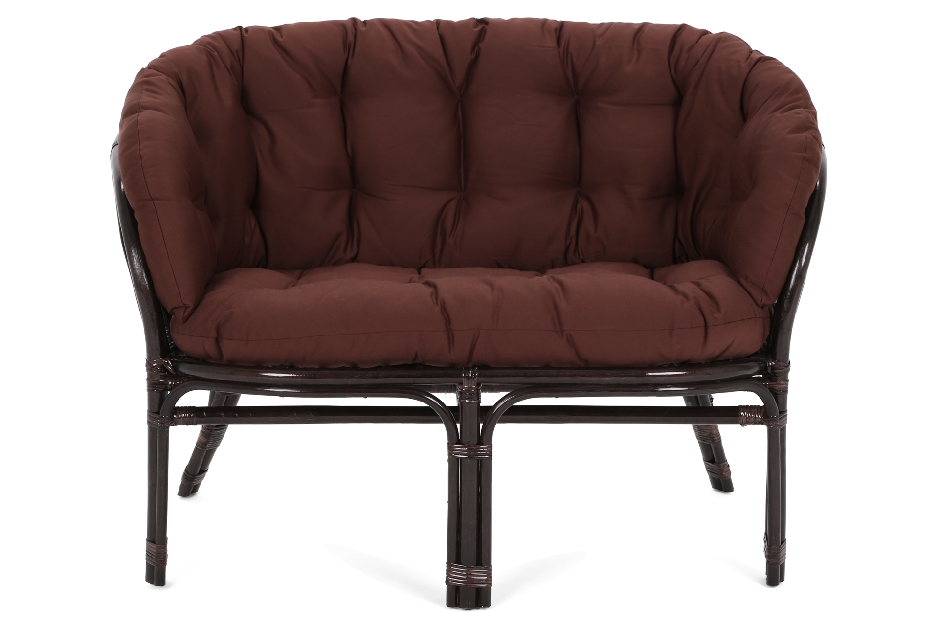 Komplet z rattanu: sofa, 2 fotele, stolik ze szklanym blatem Meble ogrodowe rattanowe Bahama Brown / Brown 3+1