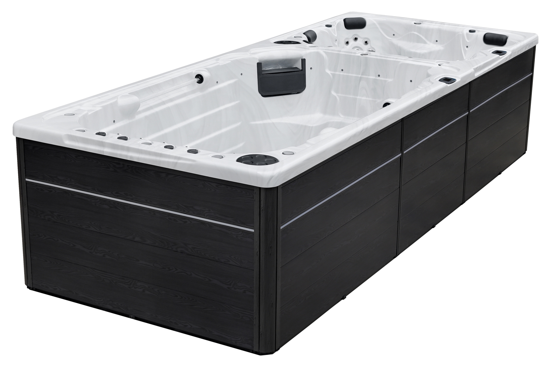 Basen ogrodowy z przeciwprądem i hydromasażem Hanscraft Valhalla 580 x 230 cm - całoroczny - 66 dyszy Basen ogrodowy z przeciwprądem i hydromasażem Hanscraft Valhalla 580 x 230 cm