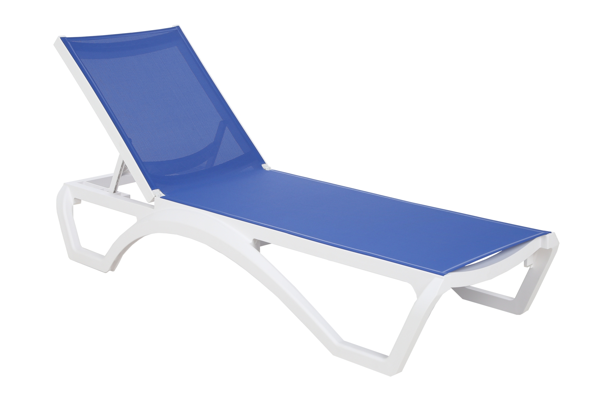 Leżak ogrodowy Monako White / Blue