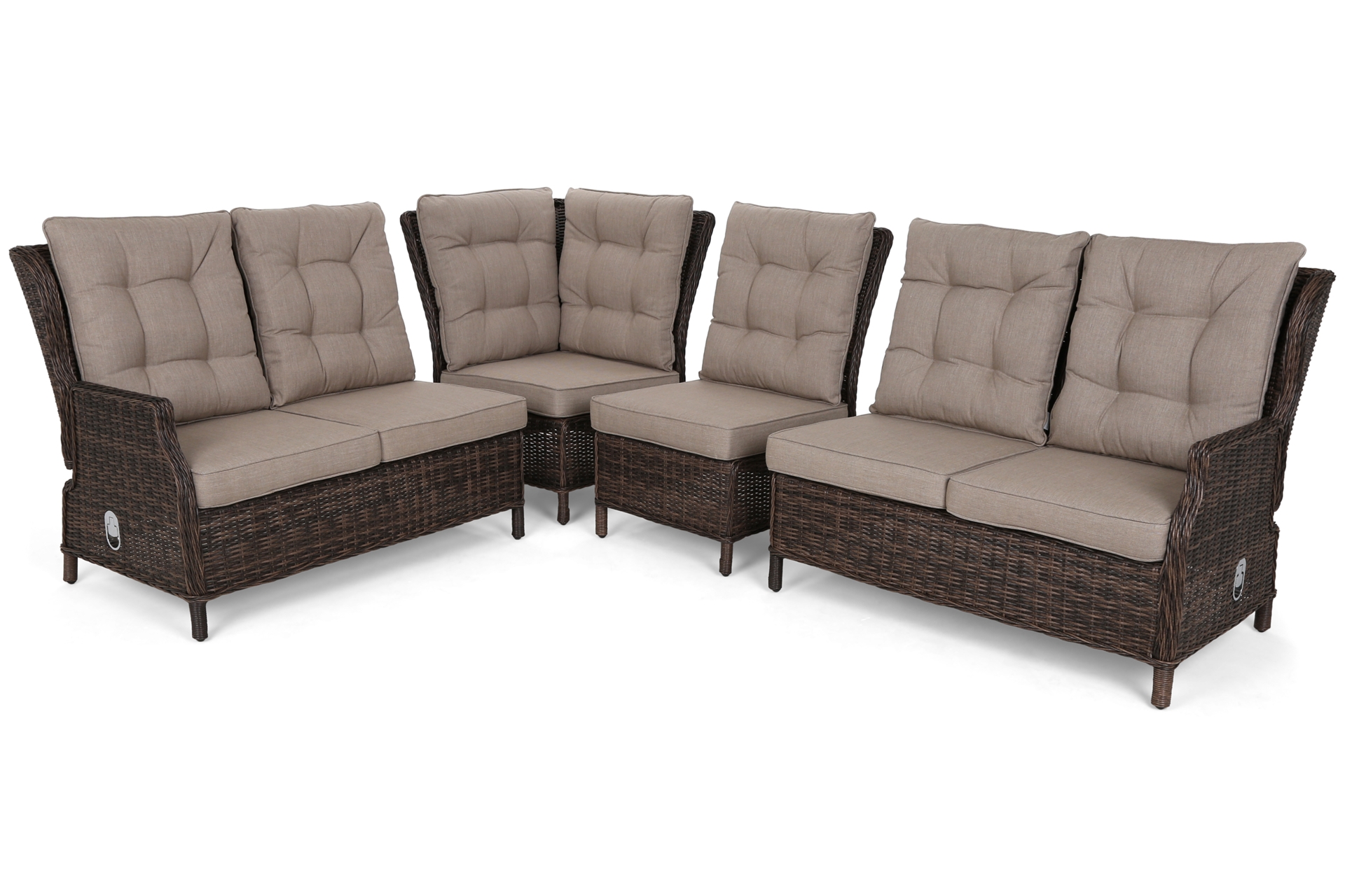 Narożnik ogrodowy technorattanowy Trivento Brown Mat / Brown Melange