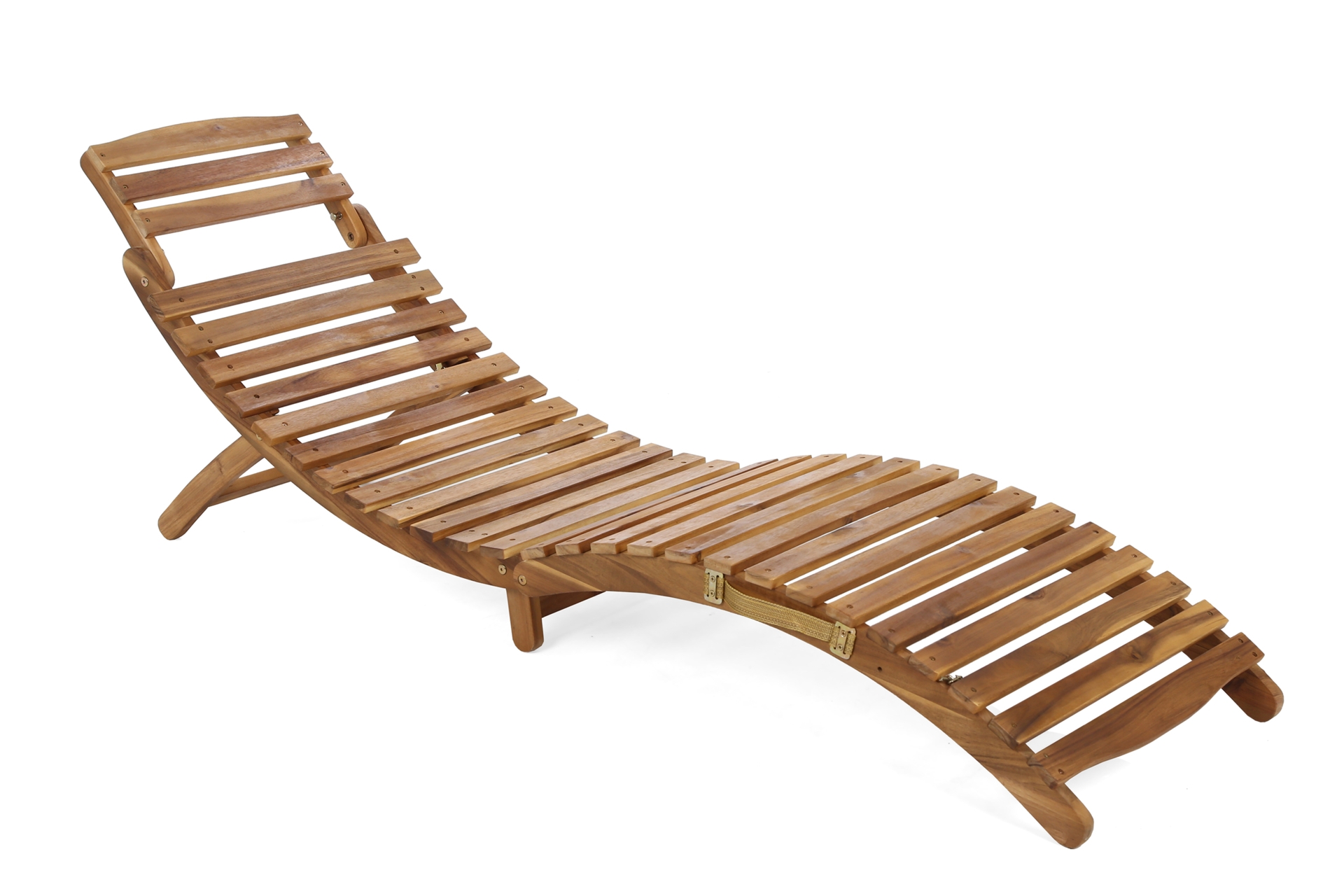 Leżanka ogrodowa drewniana Akacja Lux z poduszką