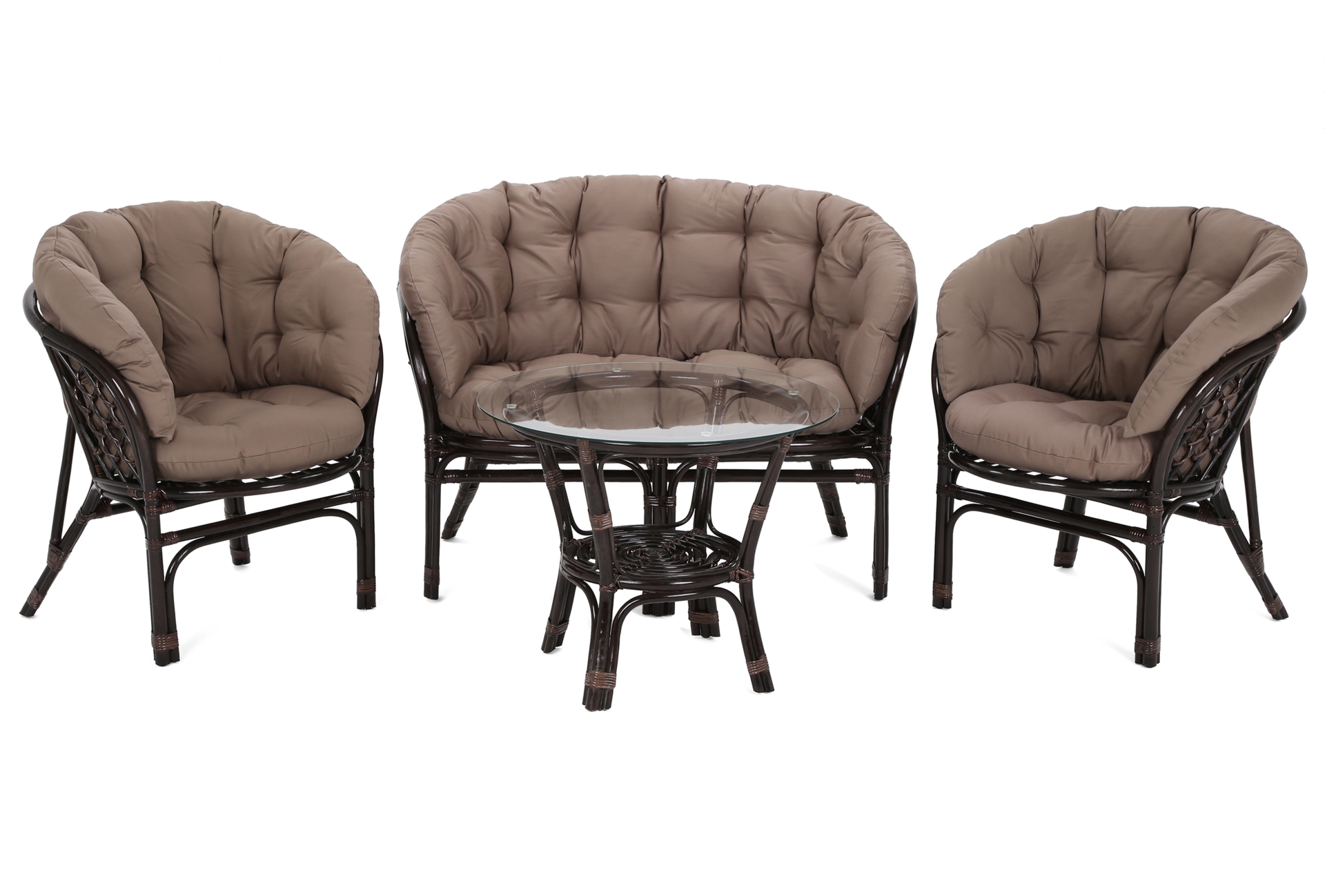 Meble ogrodowe rattanowe Bahama Brown / Cappuccino 3+1