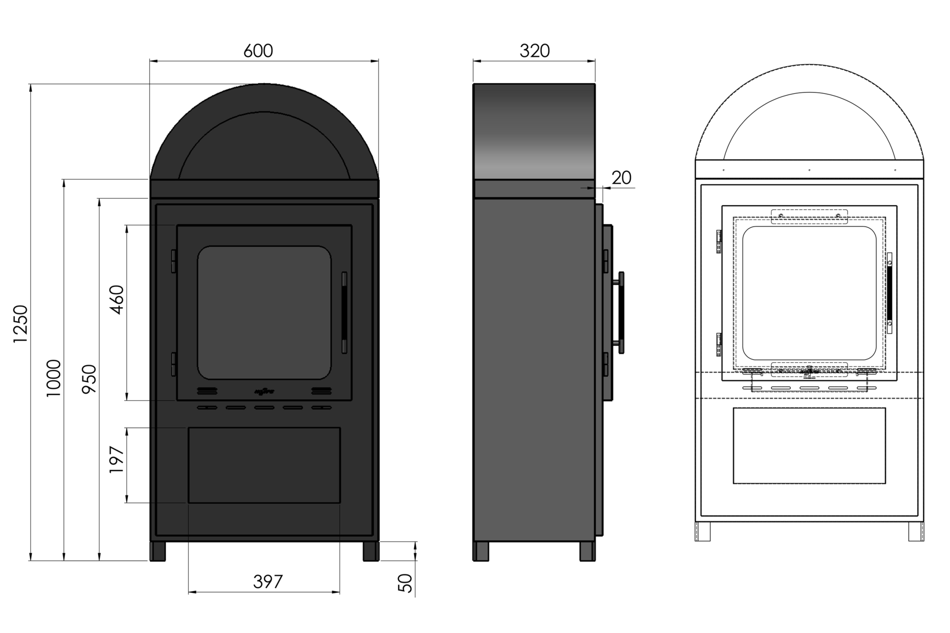 Biokominek Infire Incoza 2 czarny