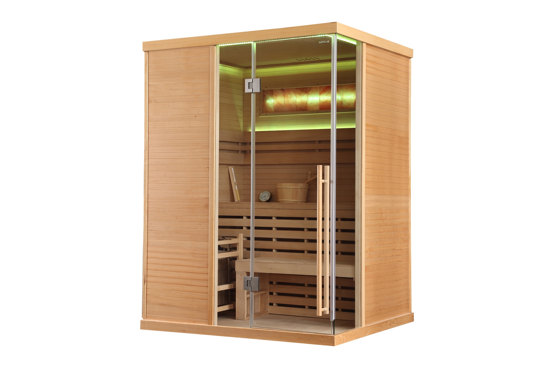 Sauna fińska narożna Nordum Pure One 3-osobowa naturalna