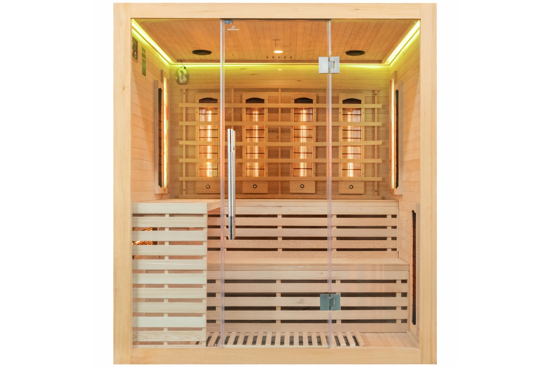 Sauna infrared Nordum Solea 4-osobowa naturalna - z panelami solnymi - jodła kanadyjska Sauna infrared Nordum Solea 4-osobowa naturalna