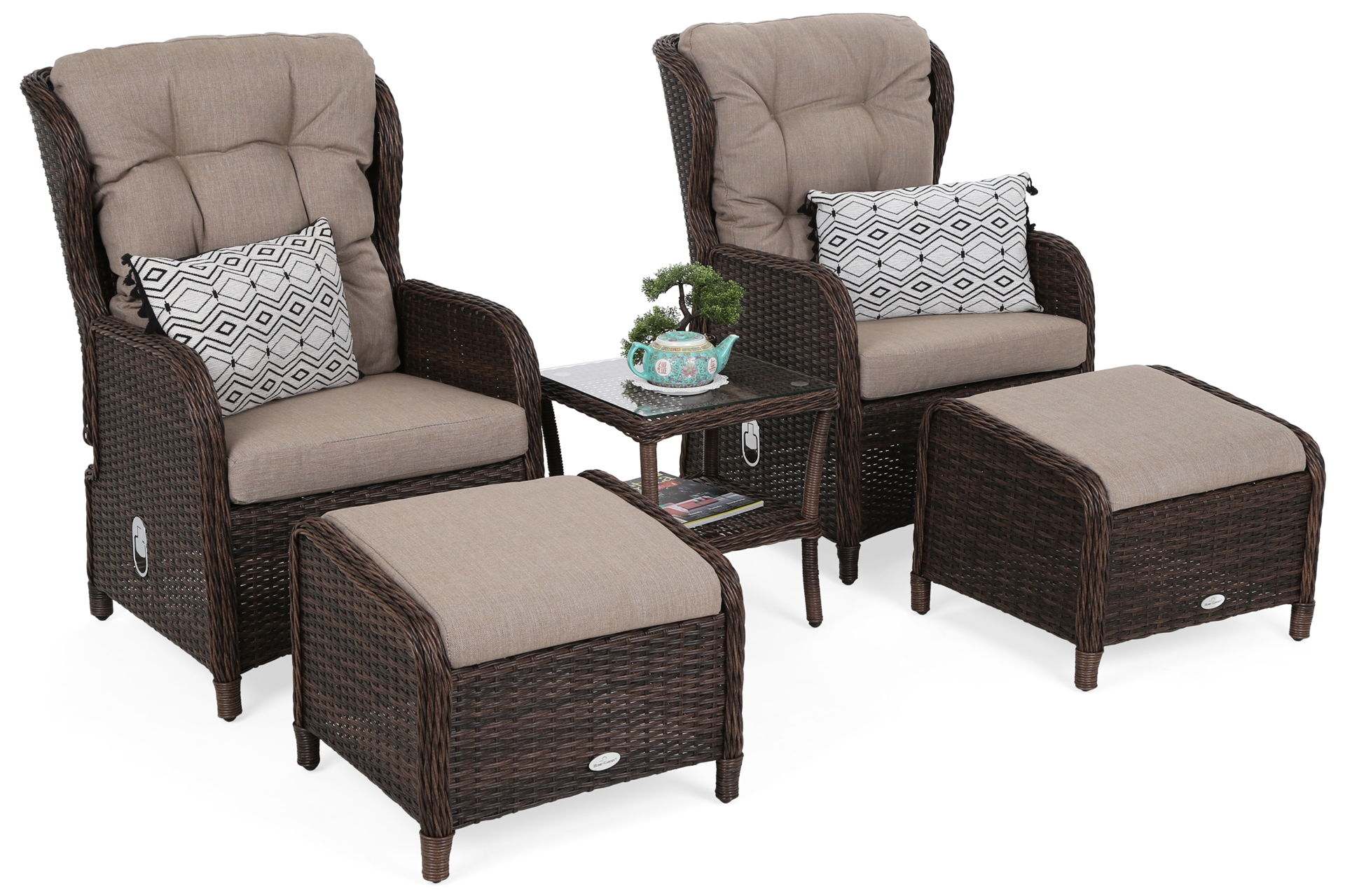 Meble ogrodowe technorattanowe Sofia Brown Mat / Brown Melange