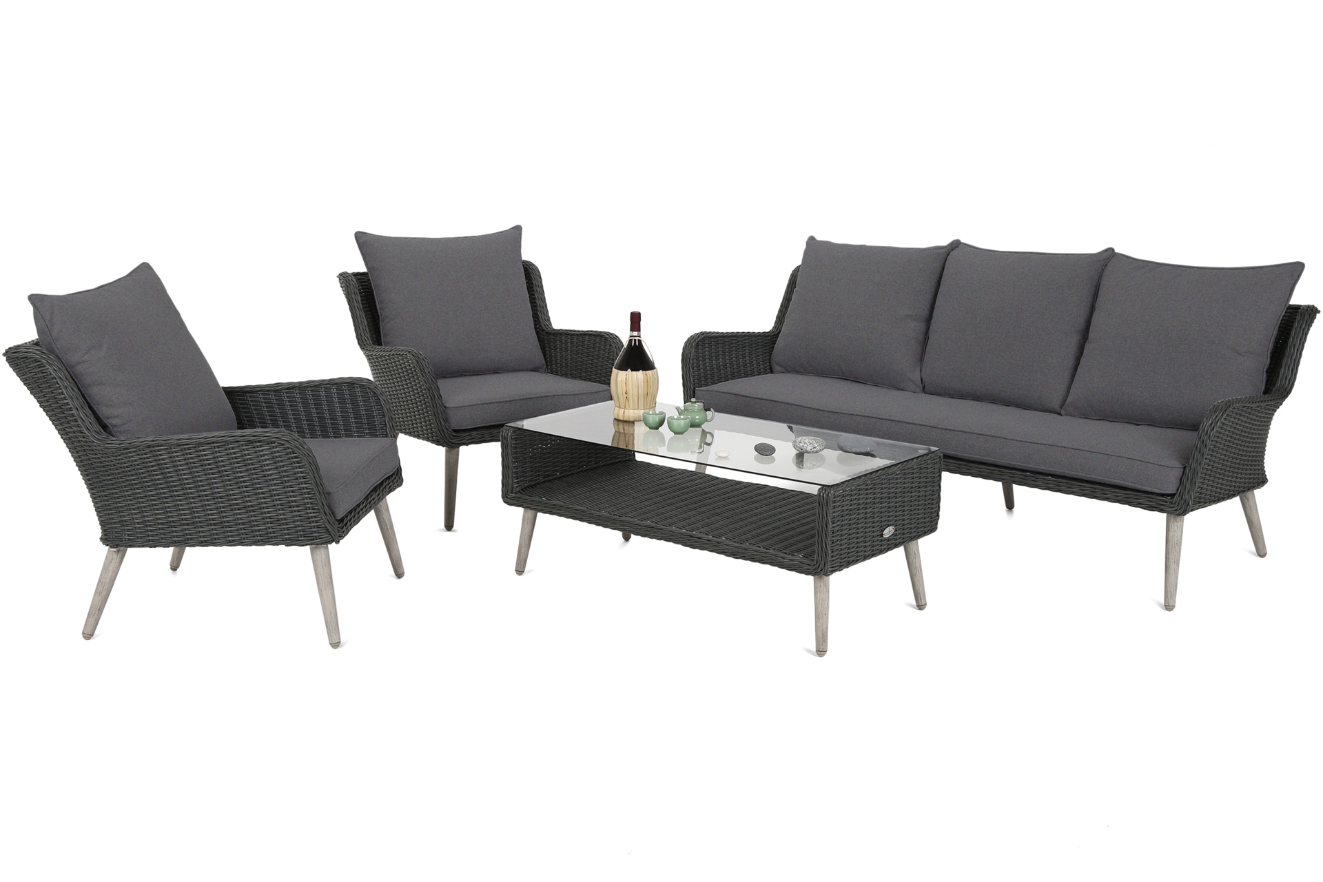 Meble ogrodowe technorattanowe Almeria Grey / Grey Melange