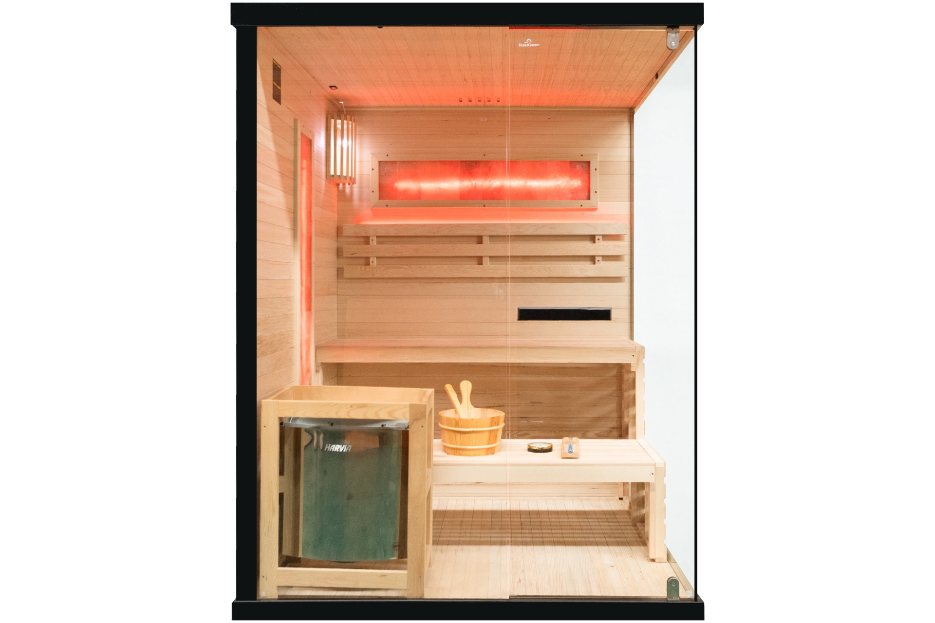 Sauna fińska narożna Nordum Pure 3-osobowa czarna