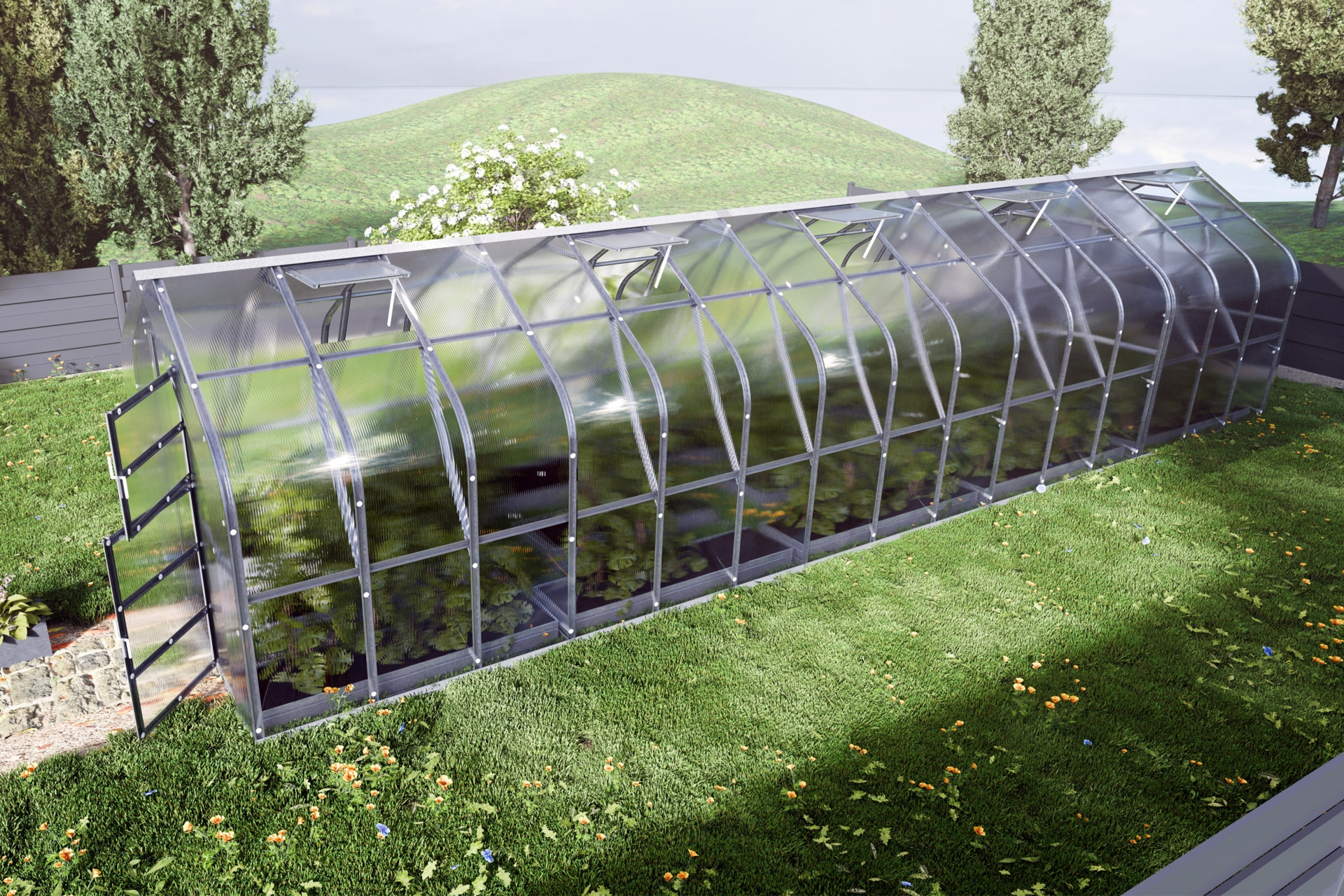 Szklarnia ogrodowa z poliwęglanu Terplant Pro 2,5x10 m