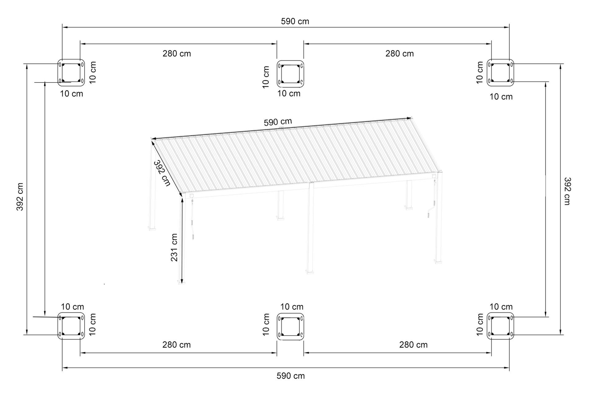 Pergola ogrodowa Schatler Modern 6x4 m