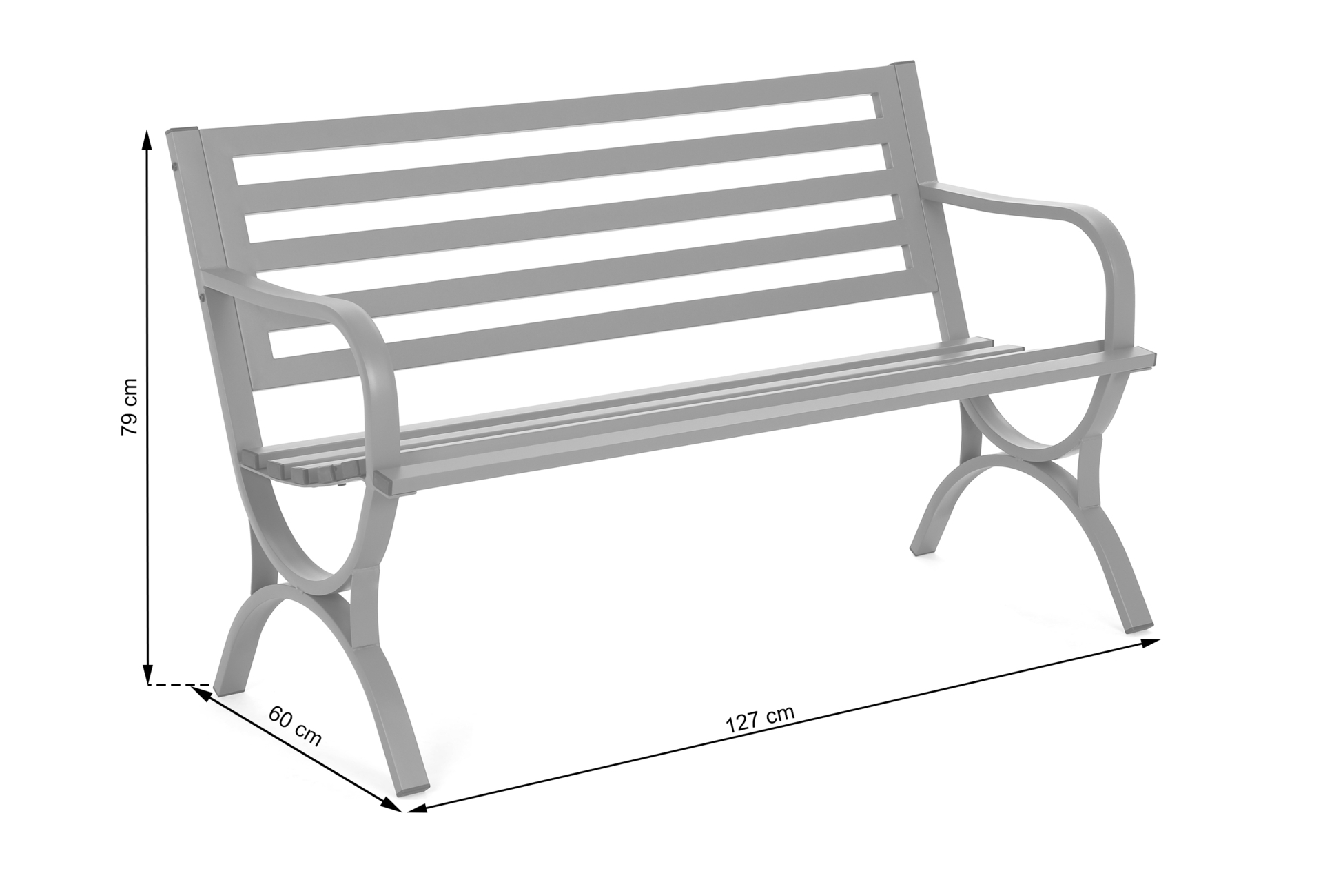 Ławka ogrodowa metalowa Simple szara Ławka ogrodowa metalowa Simple Grey