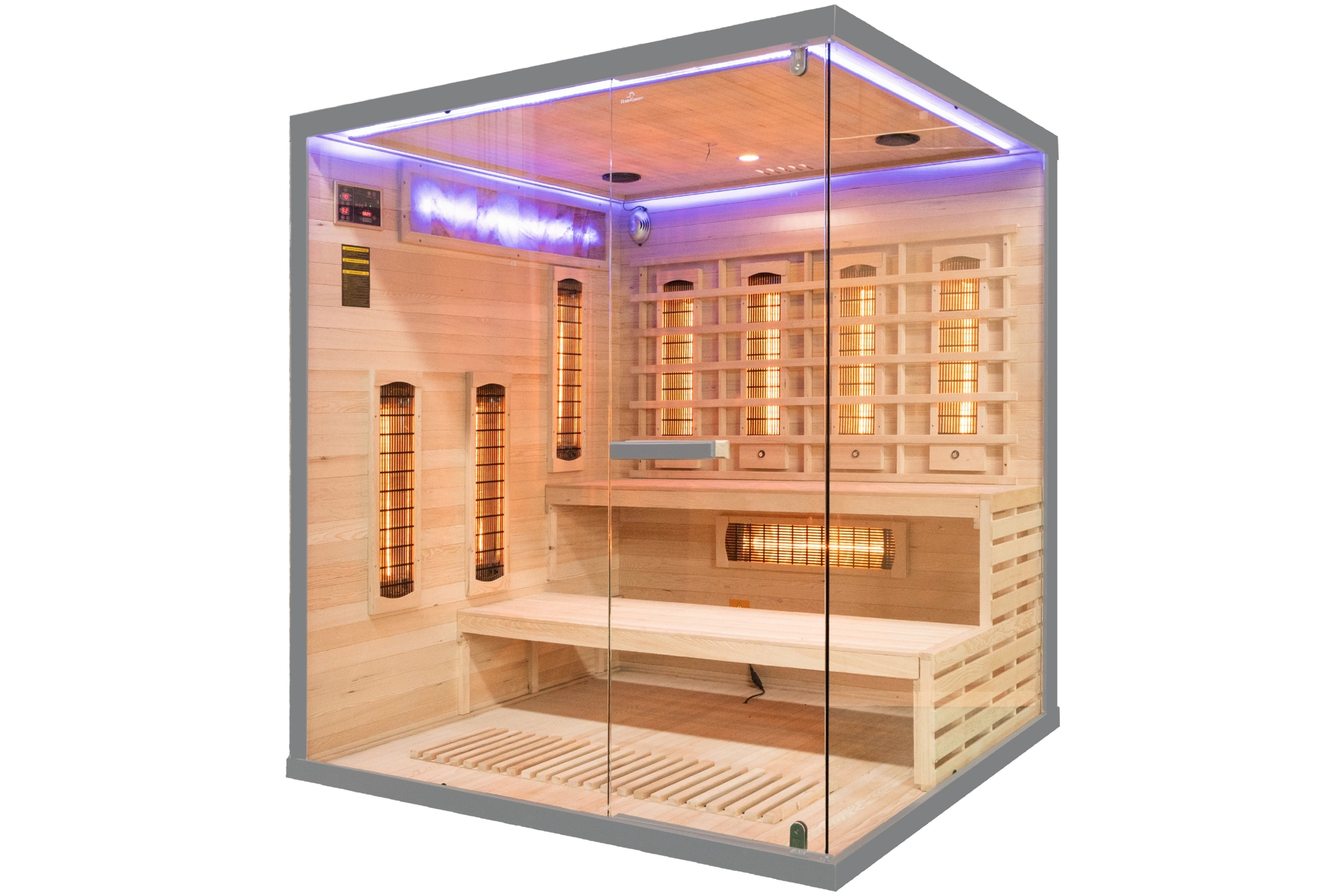 Sauna infrared narożna EP4CRS Grey z panelami solnymi