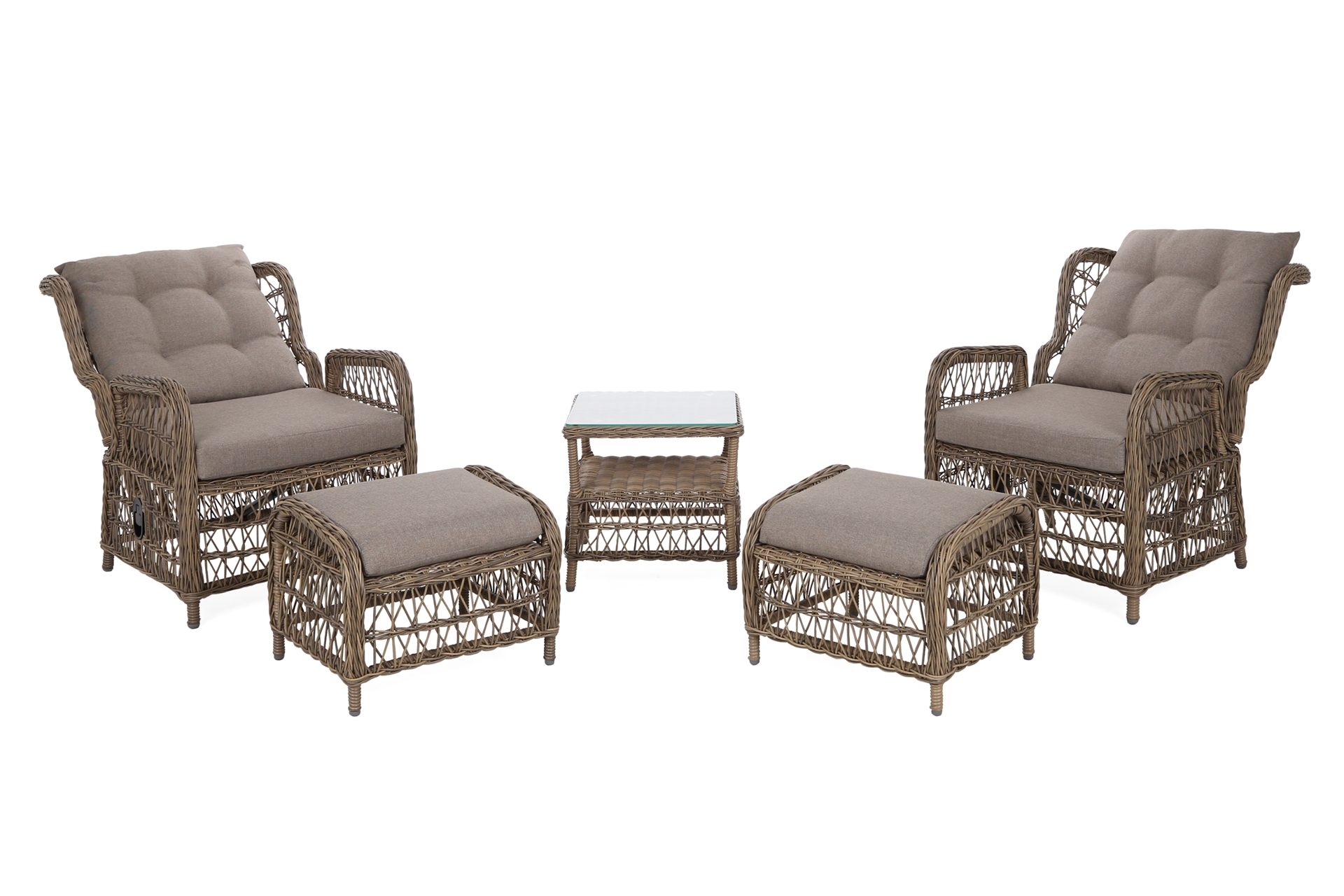 Meble ogrodowe technorattanowe Corfu Light Brown / Beige Melange