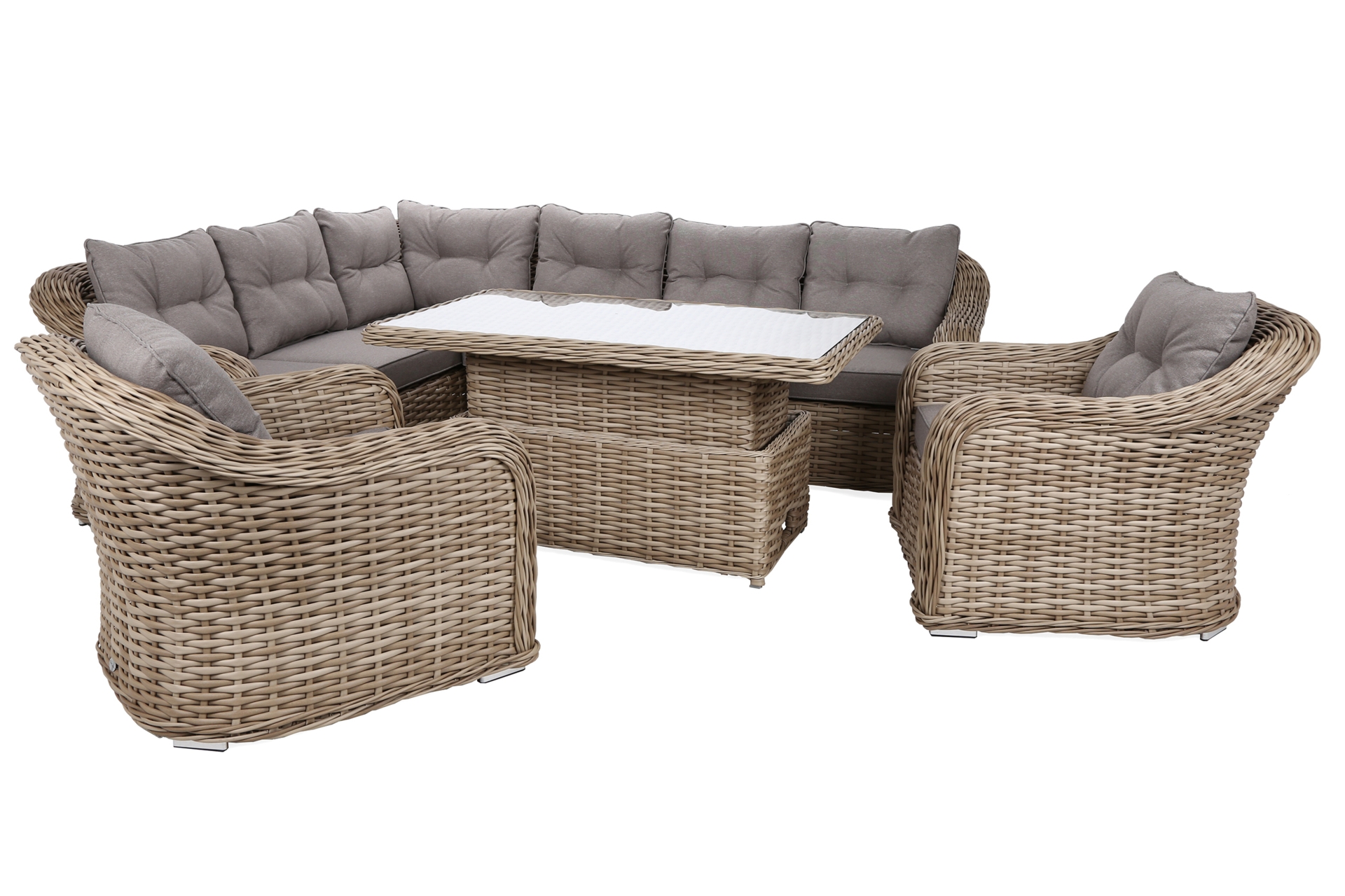 Narożny zestaw mebli ogrodowych Foggia Comfort Beige / Beige Melange