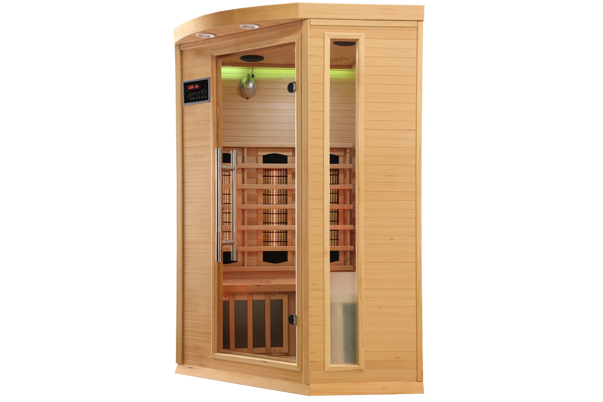 Sauna infrared narożna Nordum Basic D 2-osobowa naturalna