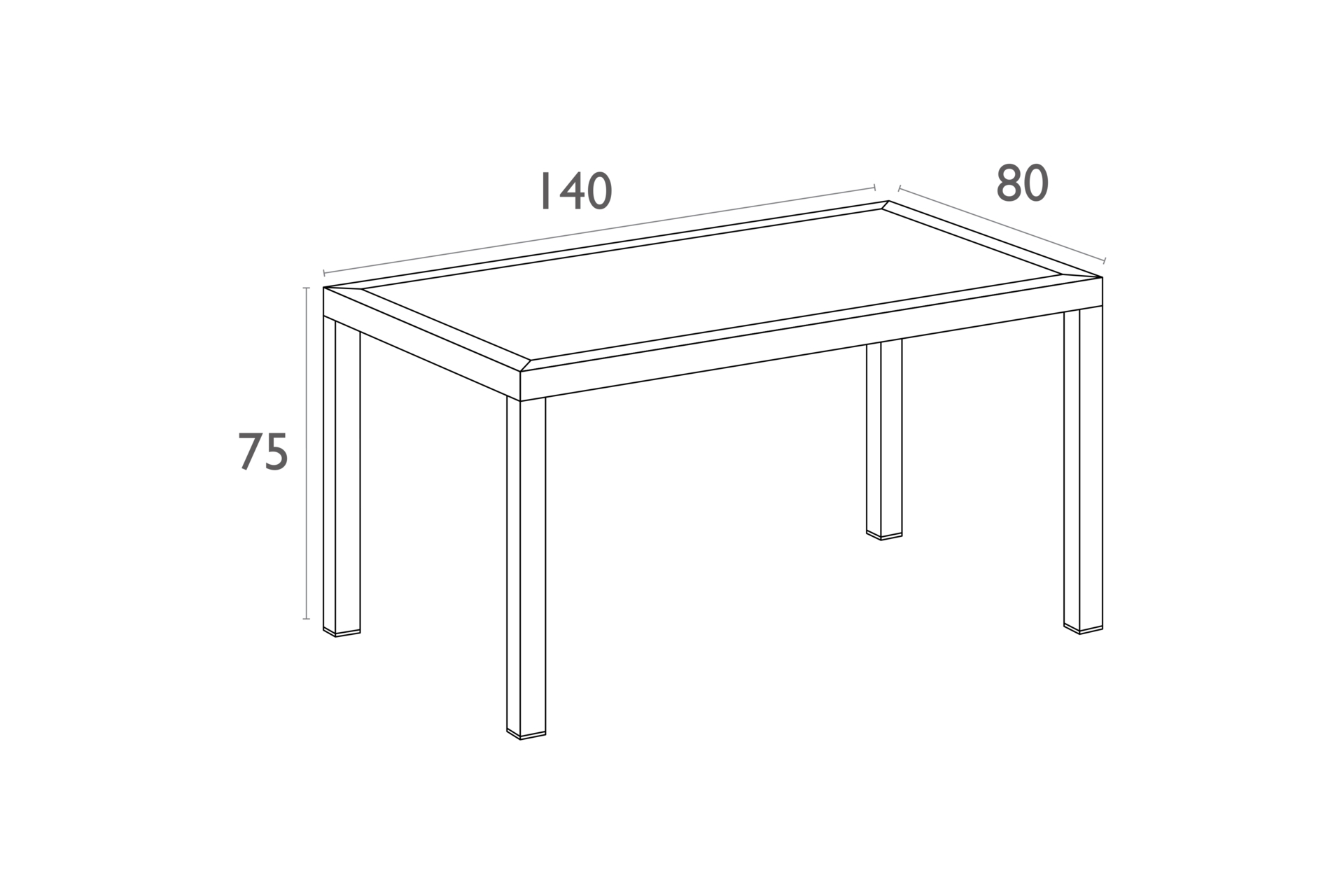 Stół Siesta Ares 140 cm Dark Grey