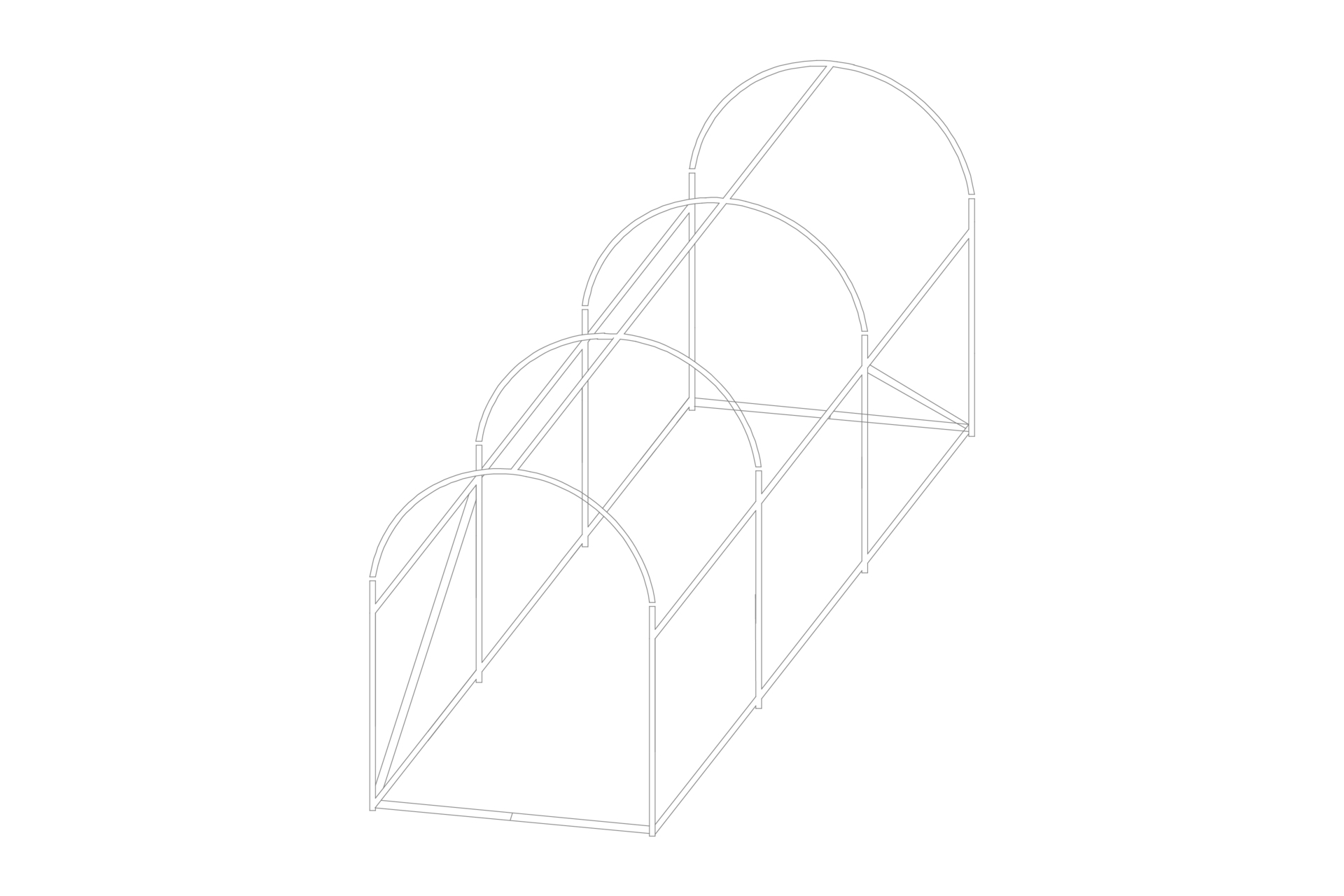 Tunel foliowy 200 x 350 cm (7 m²) stelaż + folia niebieska