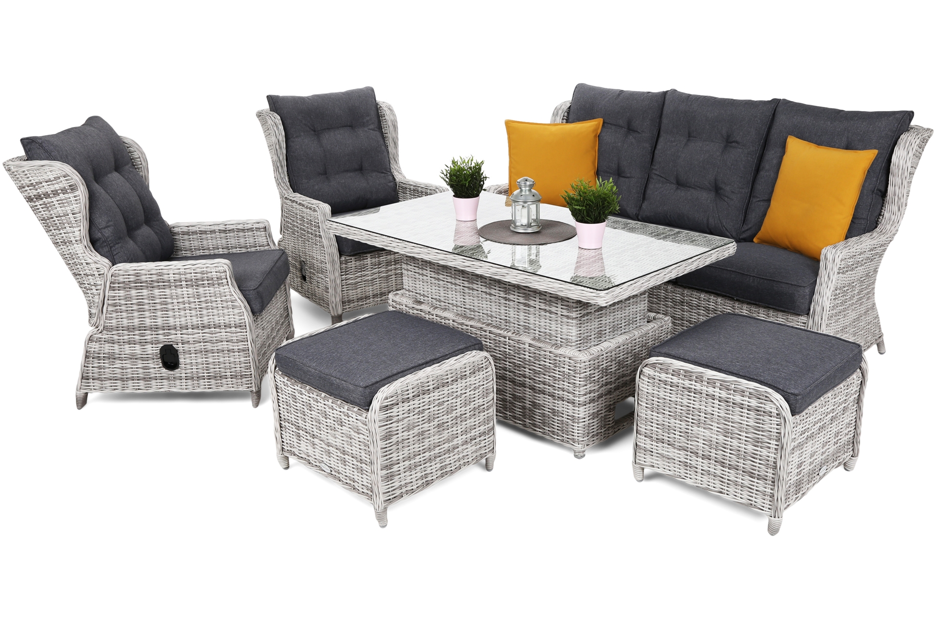 Meble ogrodowe technorattanowe Memfis Light Grey / Grey Melange