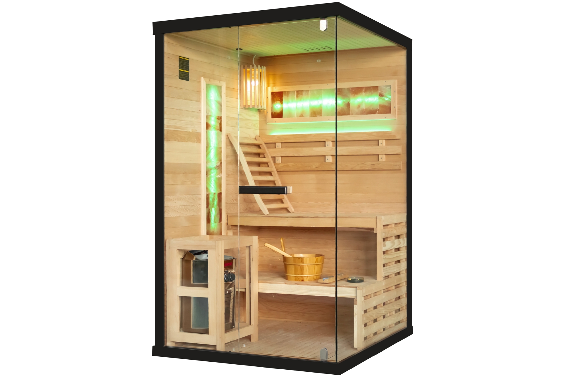 Sauna fińska narożna Nordum Pure 2-osobowa czarna