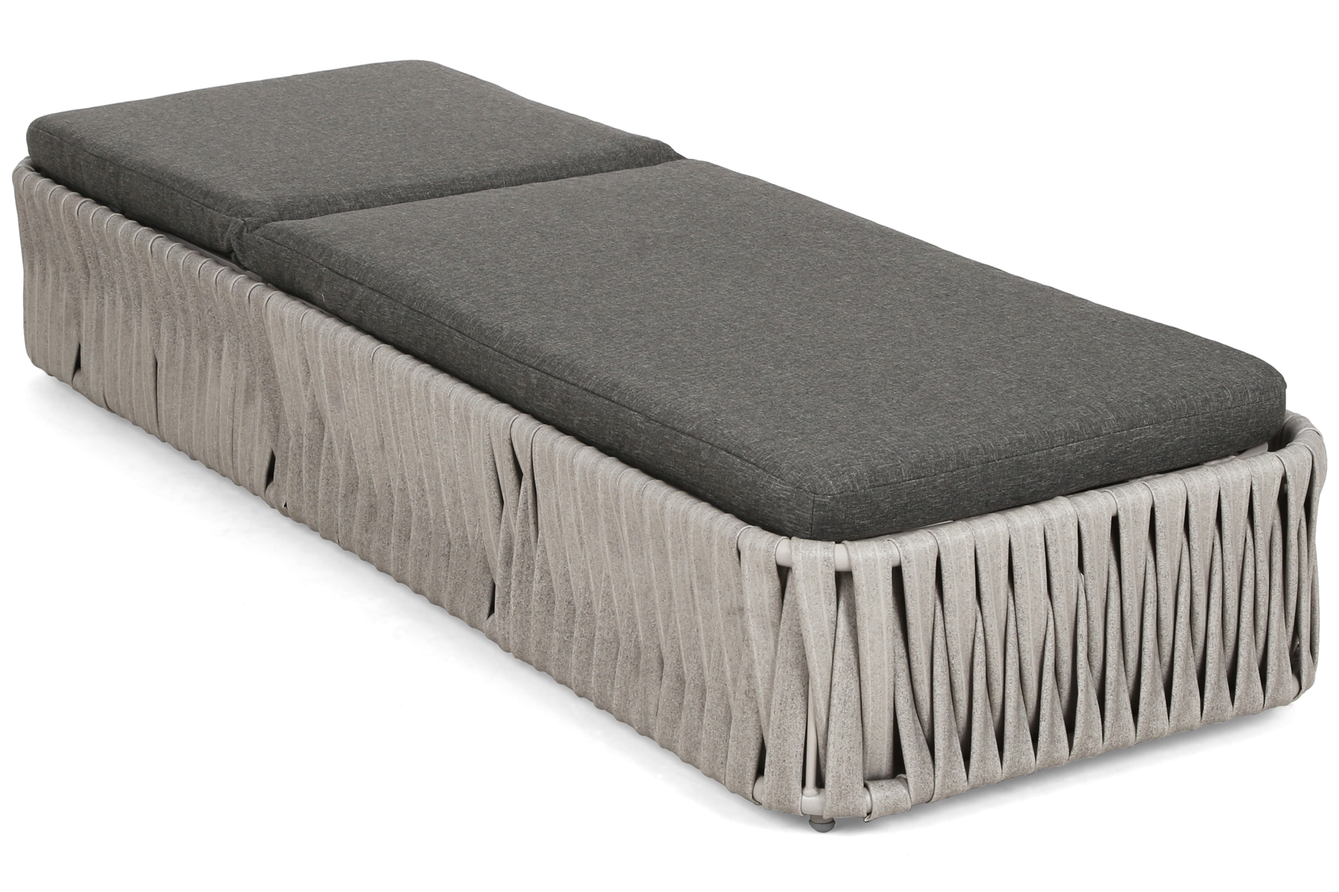 Leżak ogrodowy technorattanowy Samos Cream / Grey Melange