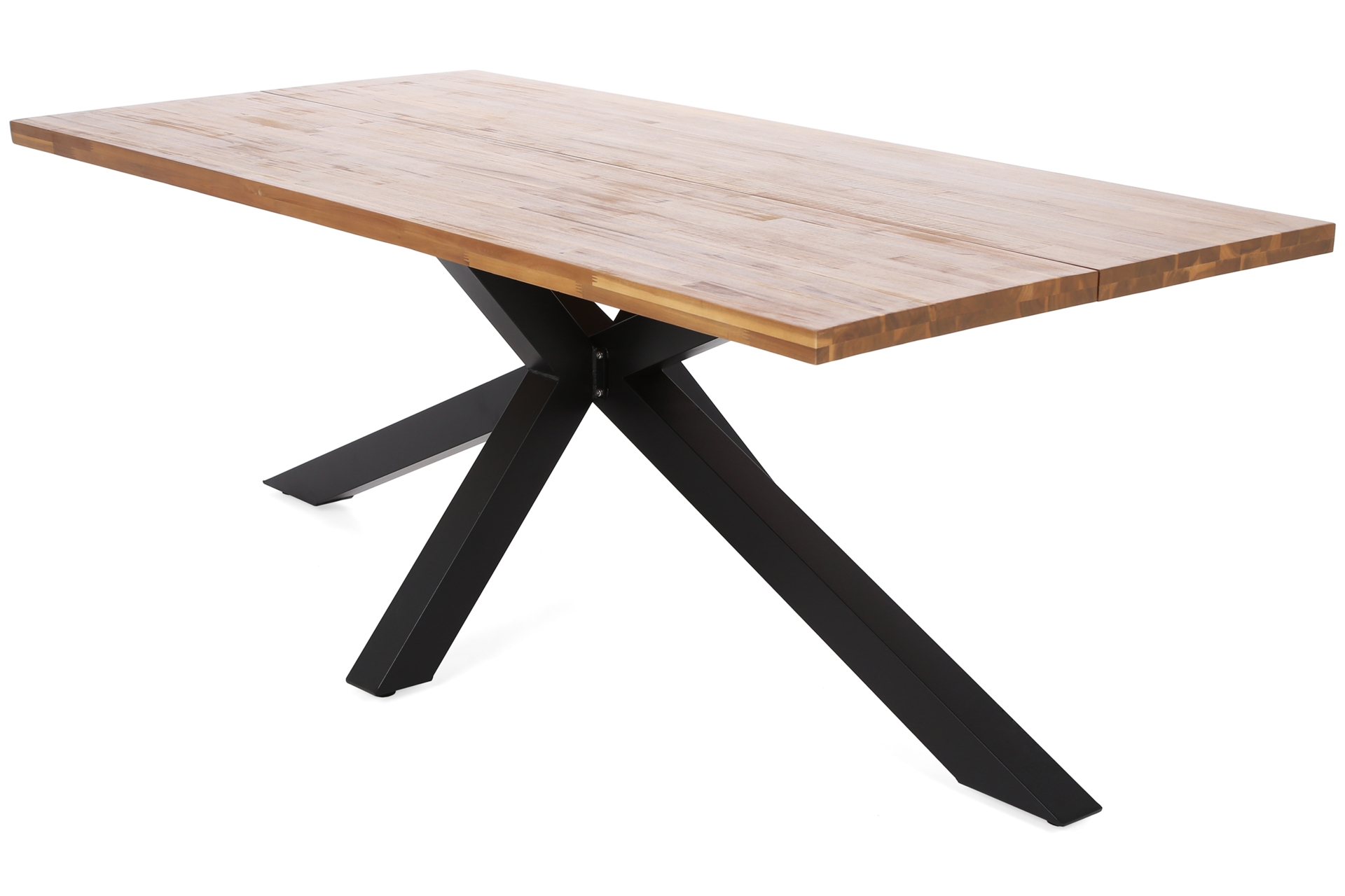 Meble ogrodowe drewniane Oregon 200 cm Black / Teak + Akacja Cross 8+1 - dla 8 osób - składane krzesła Meble ogrodowe drewniane Oregon 200 cm Black / Teak + Akacja Cross 8+1