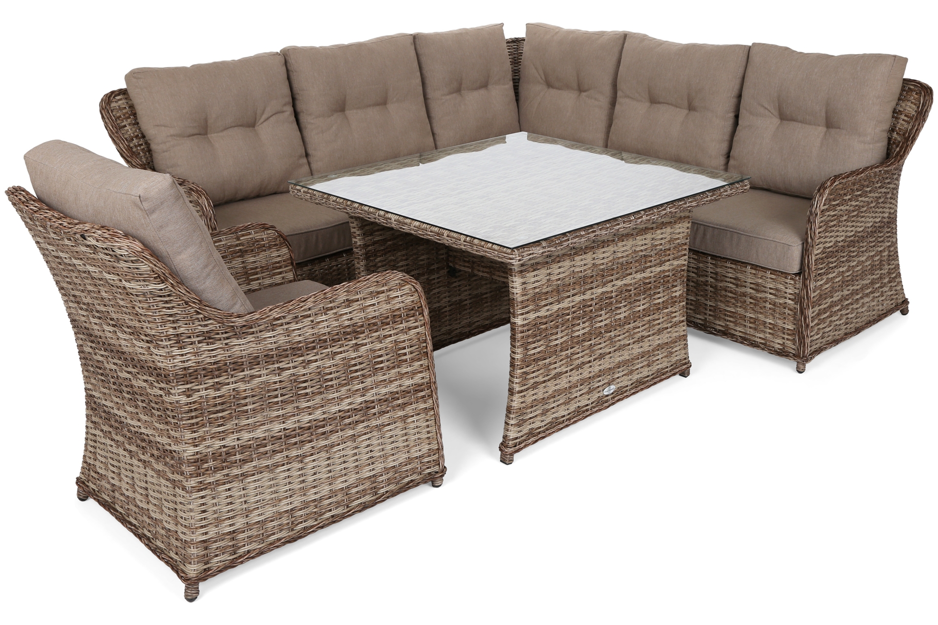 Narożny zestaw mebli ogrodowych Bergamo Ginger / Brown Melange