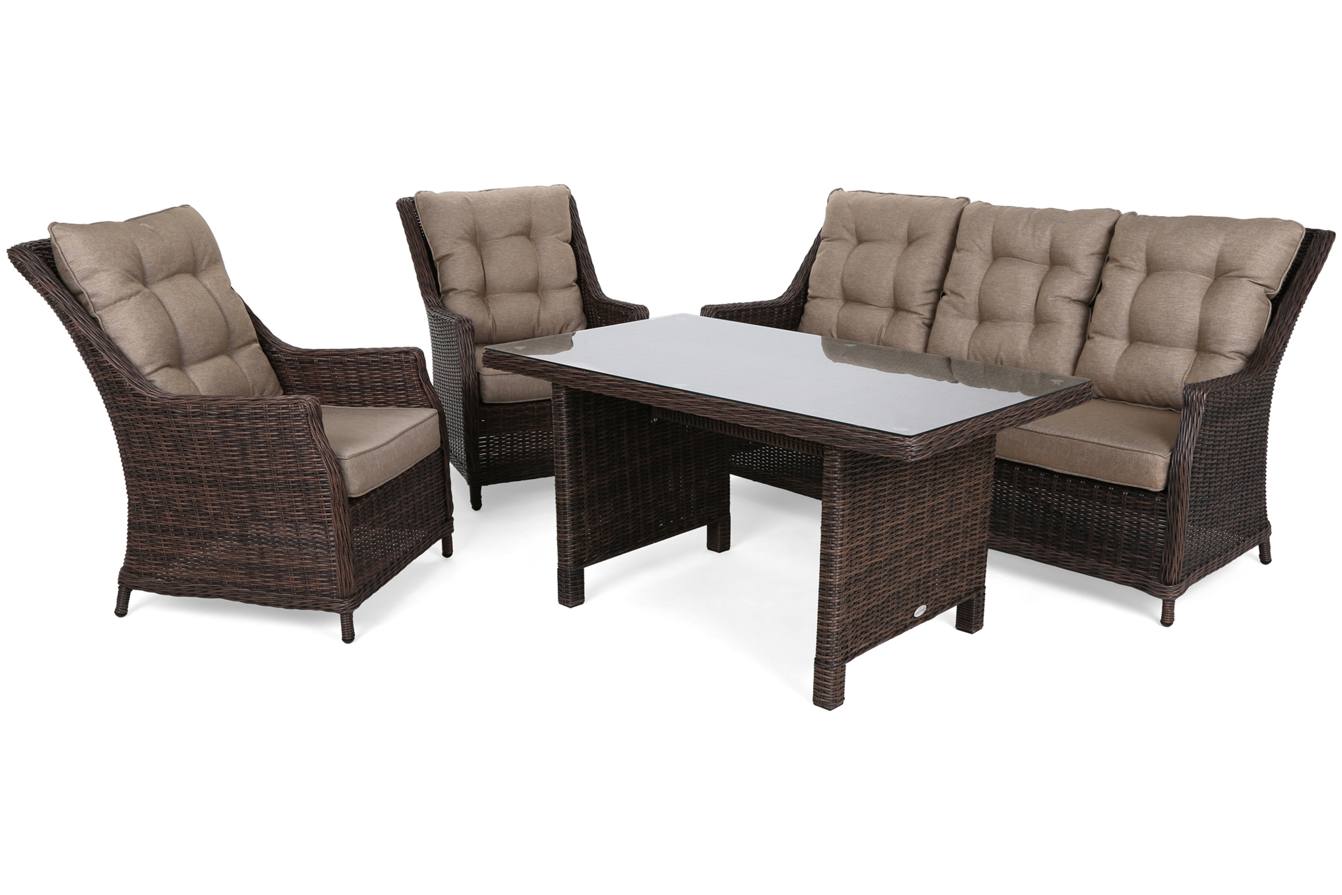 Meble ogrodowe technorattanowe Alicante Brown Mat / Brown Melange